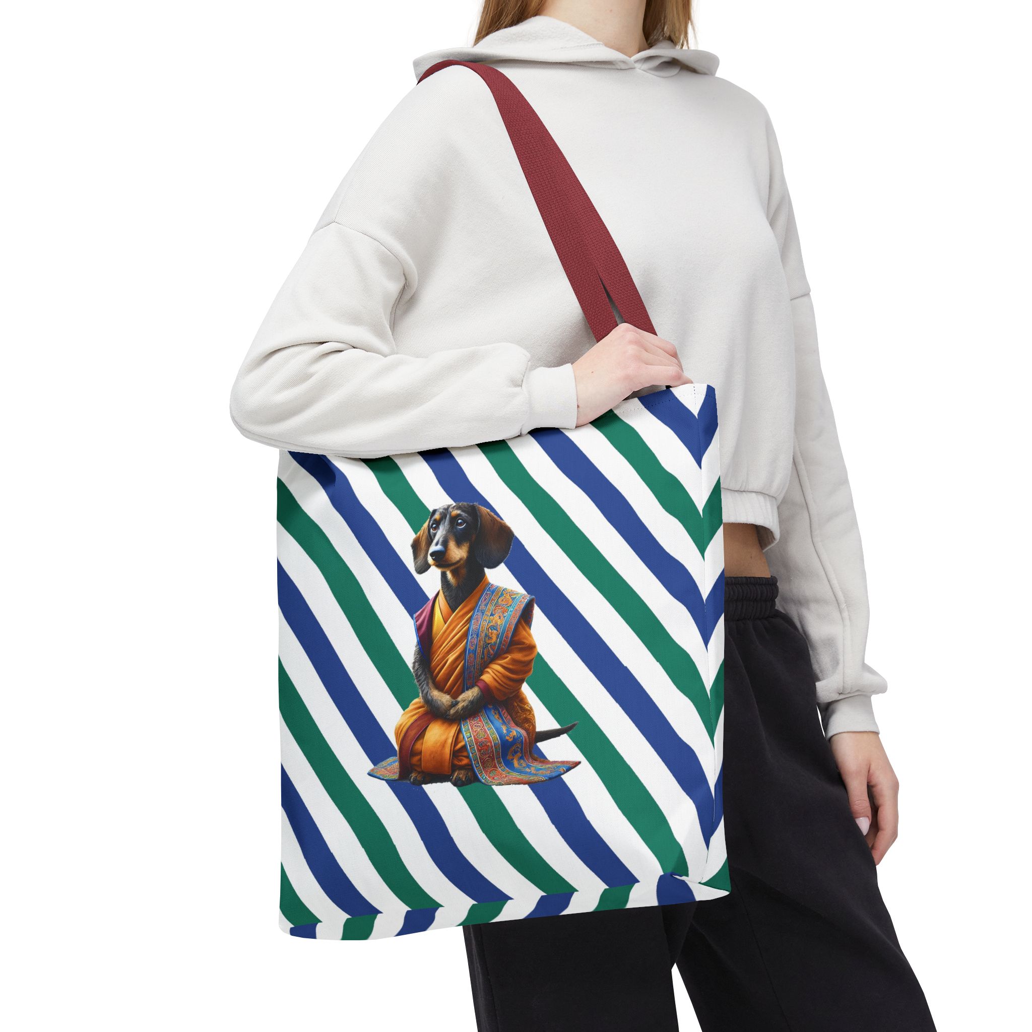 Meditation canvas tote bag Dog cute tote bag mindfulness design Dog funny gift colourful shoulder bag puppy purse - Image 12