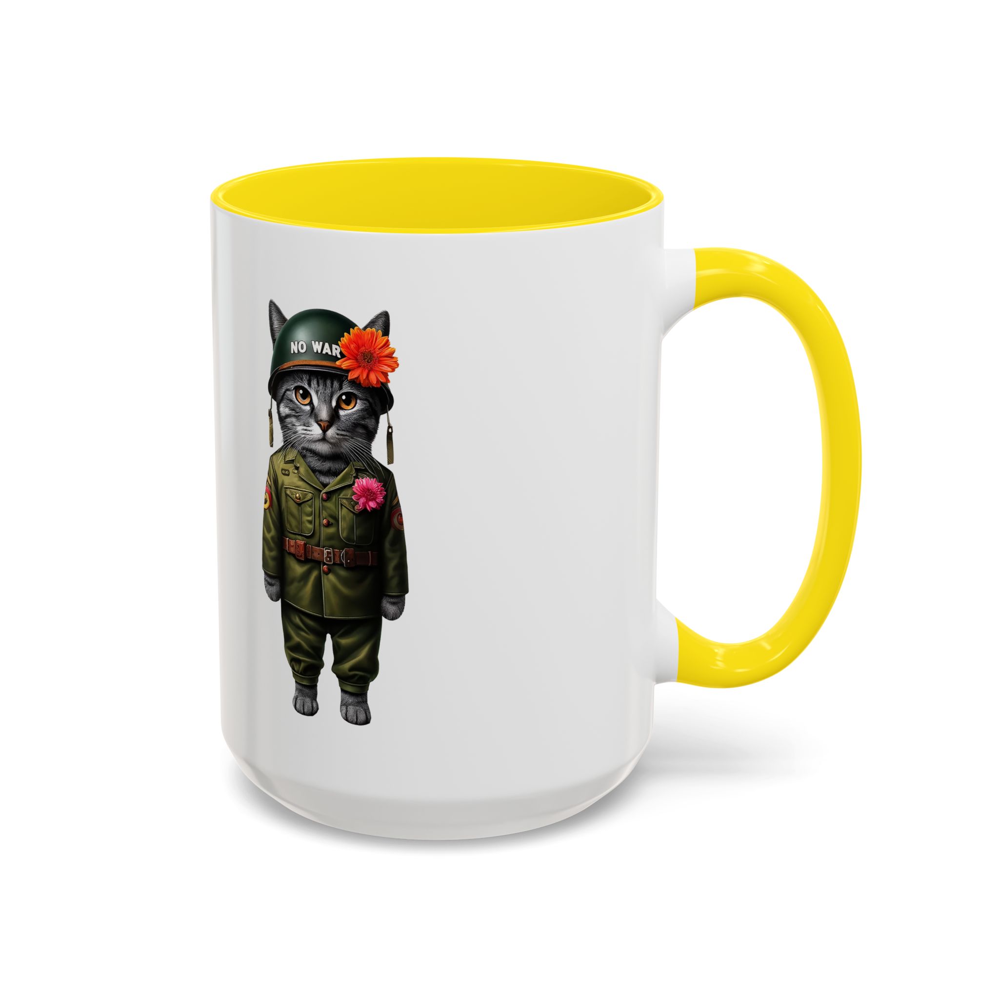 Coffee Mug Peace & Love funny cup tea cat lover office mug unique boho accessory pet gift for her kitten design - Image 61