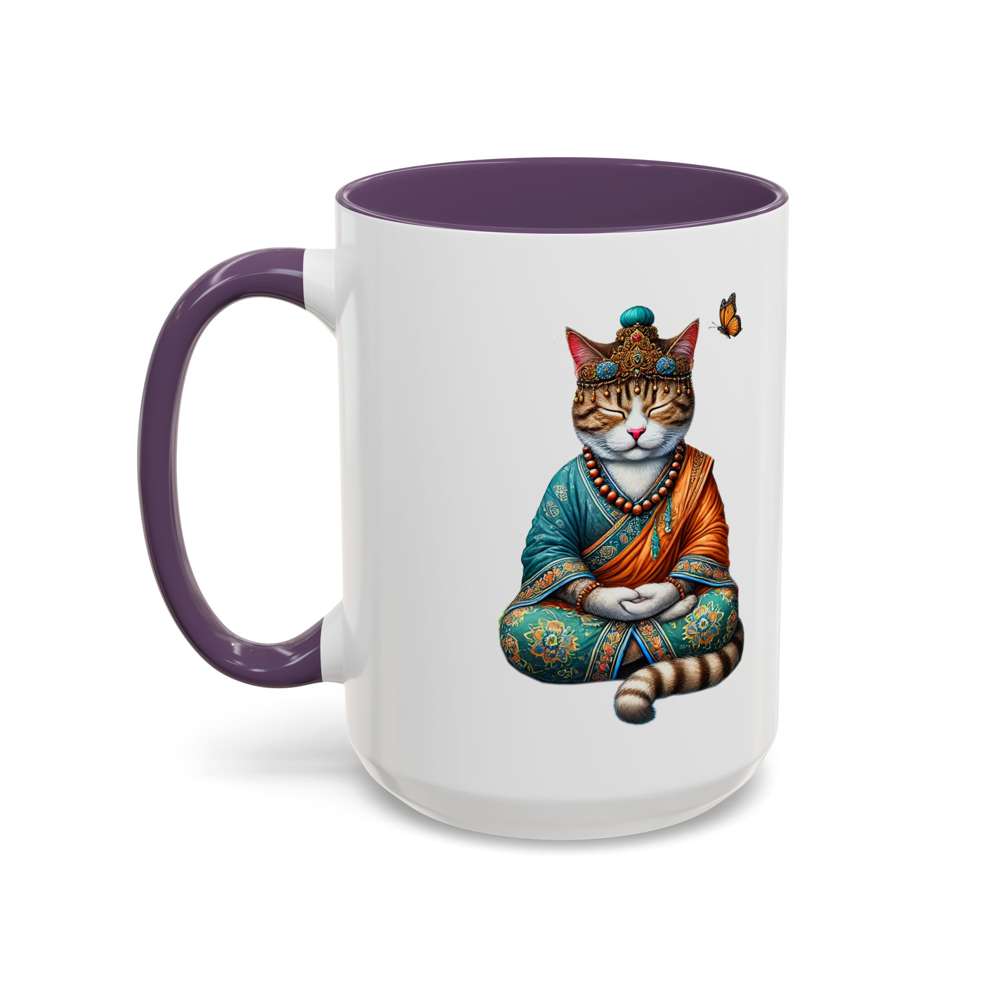 Coffee Mug meditation unique Mug cat lover tea cup yoga gift for her mindfulness accessory pet design – Image 58