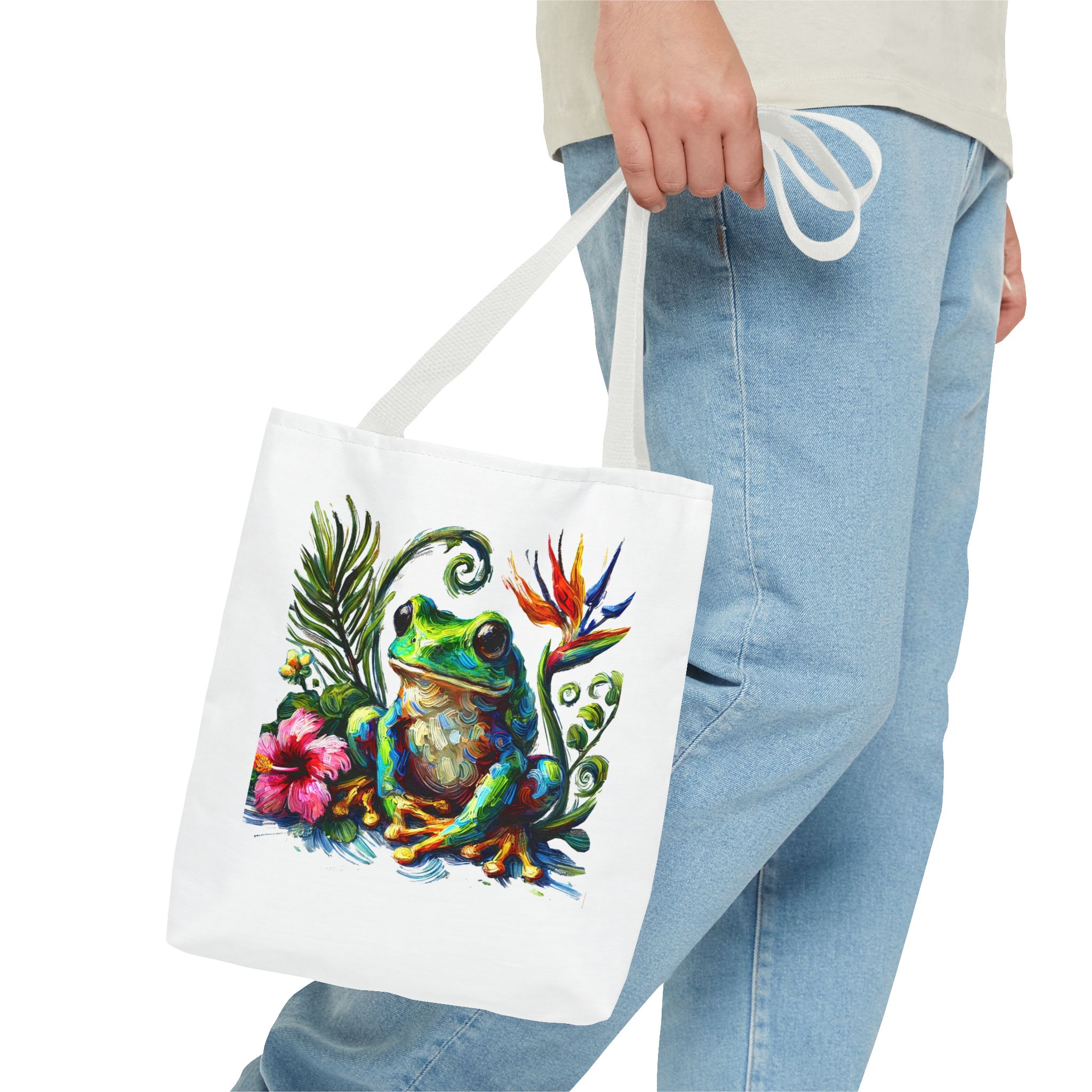 Canvas Tote bag jungle nature Bag boho clothing gift frog tropical visuals purse Handbag cool shoulder bag retro – Image 14