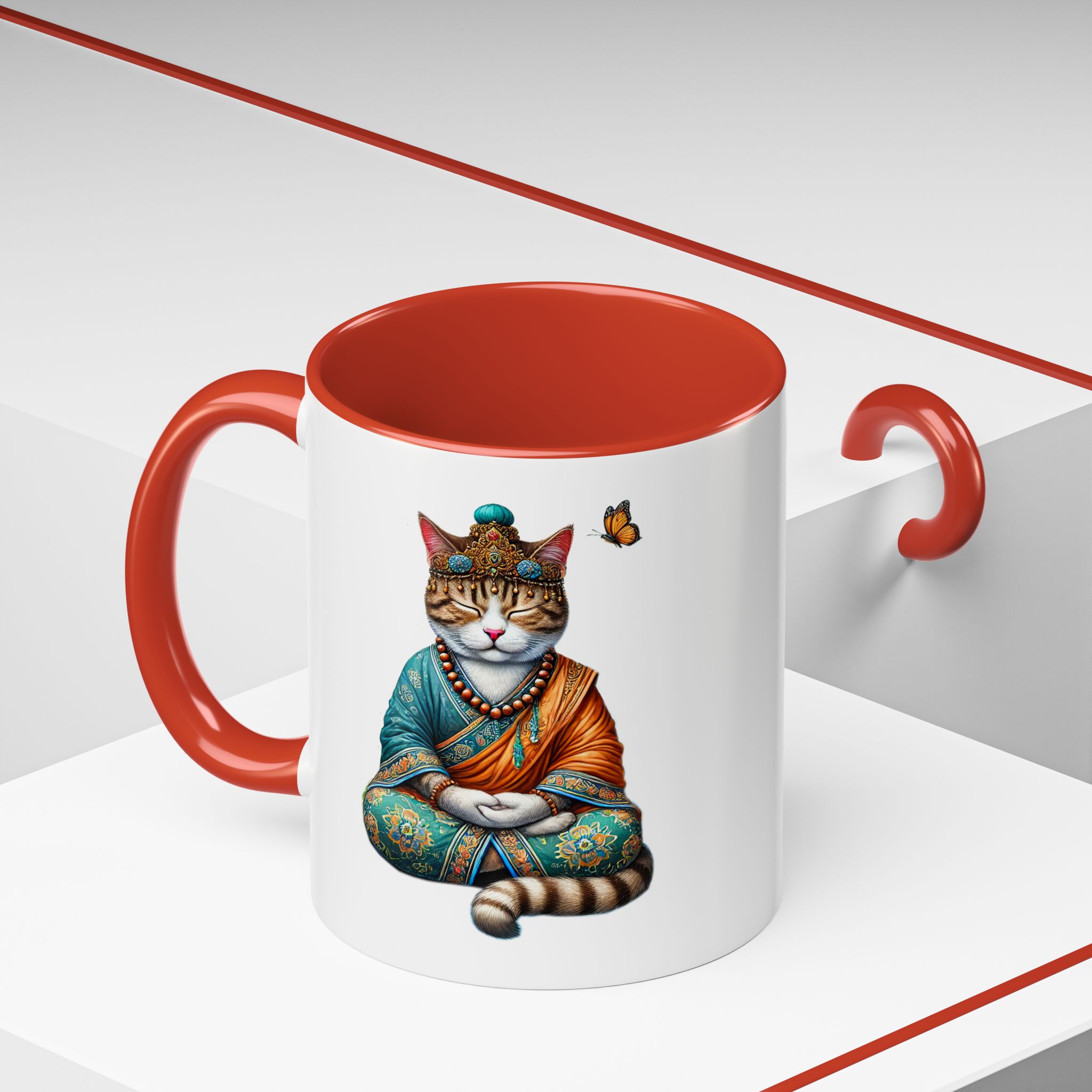 Coffee Mug meditation unique Mug cat lover tea cup yoga gift for her mindfulness accessory pet design – Image 20