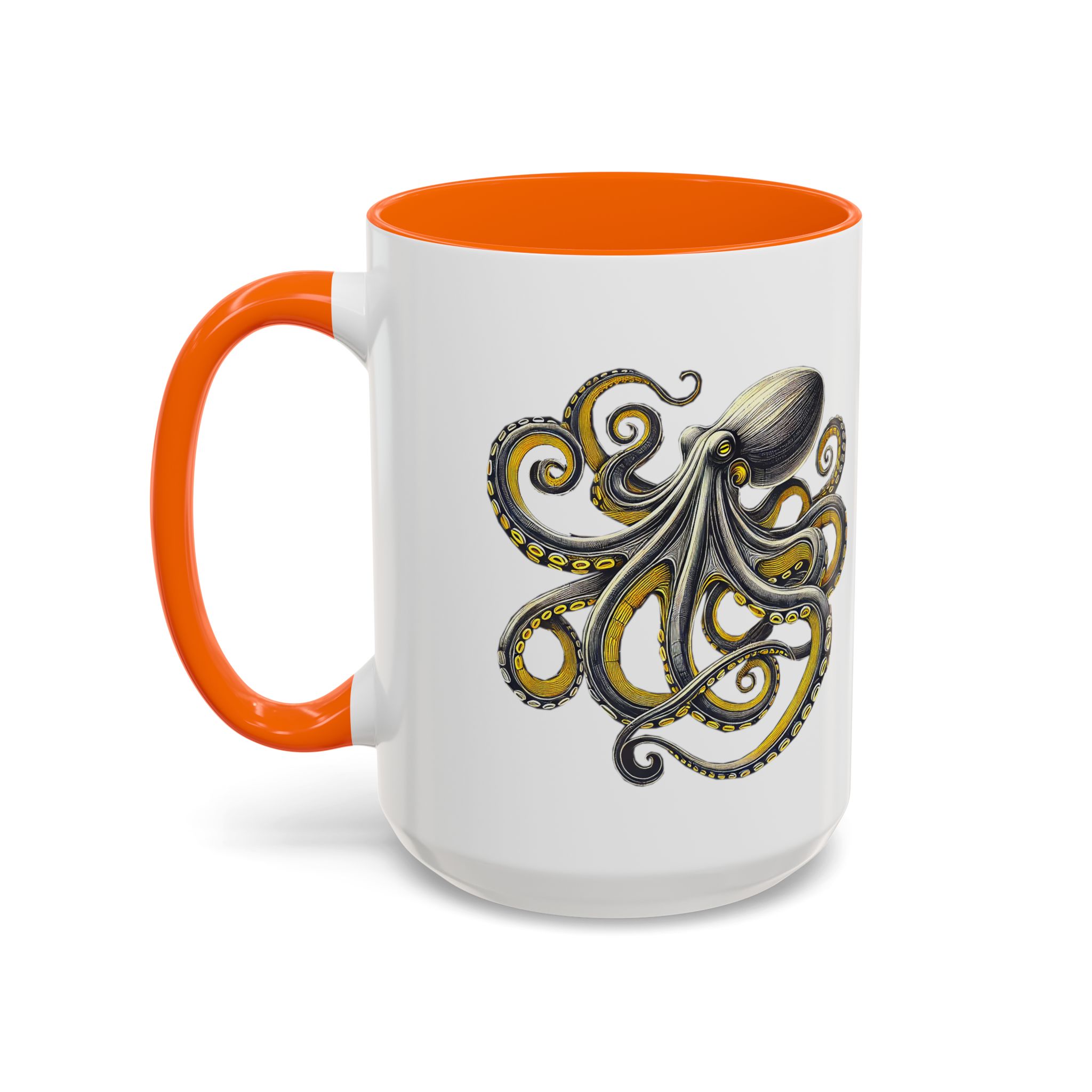 Coffee mug octopus calligraphy gift for her tea cup japan lover unique mug office accessory boho design – Image 54