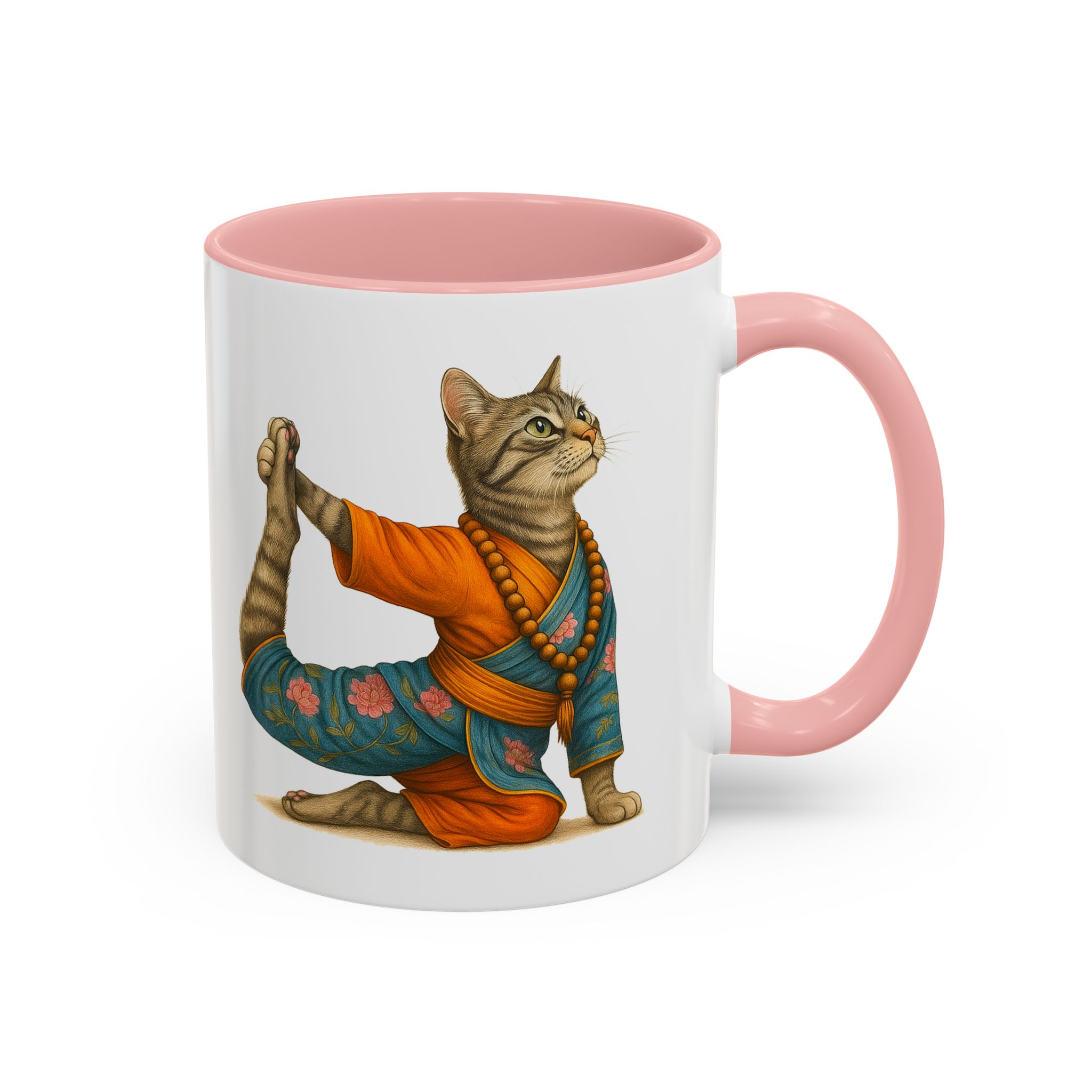 Tea mug Cat lover coffee cup cool gift for her office Mug yoga accessory kitten meditation pet mindfulness print - Image 9