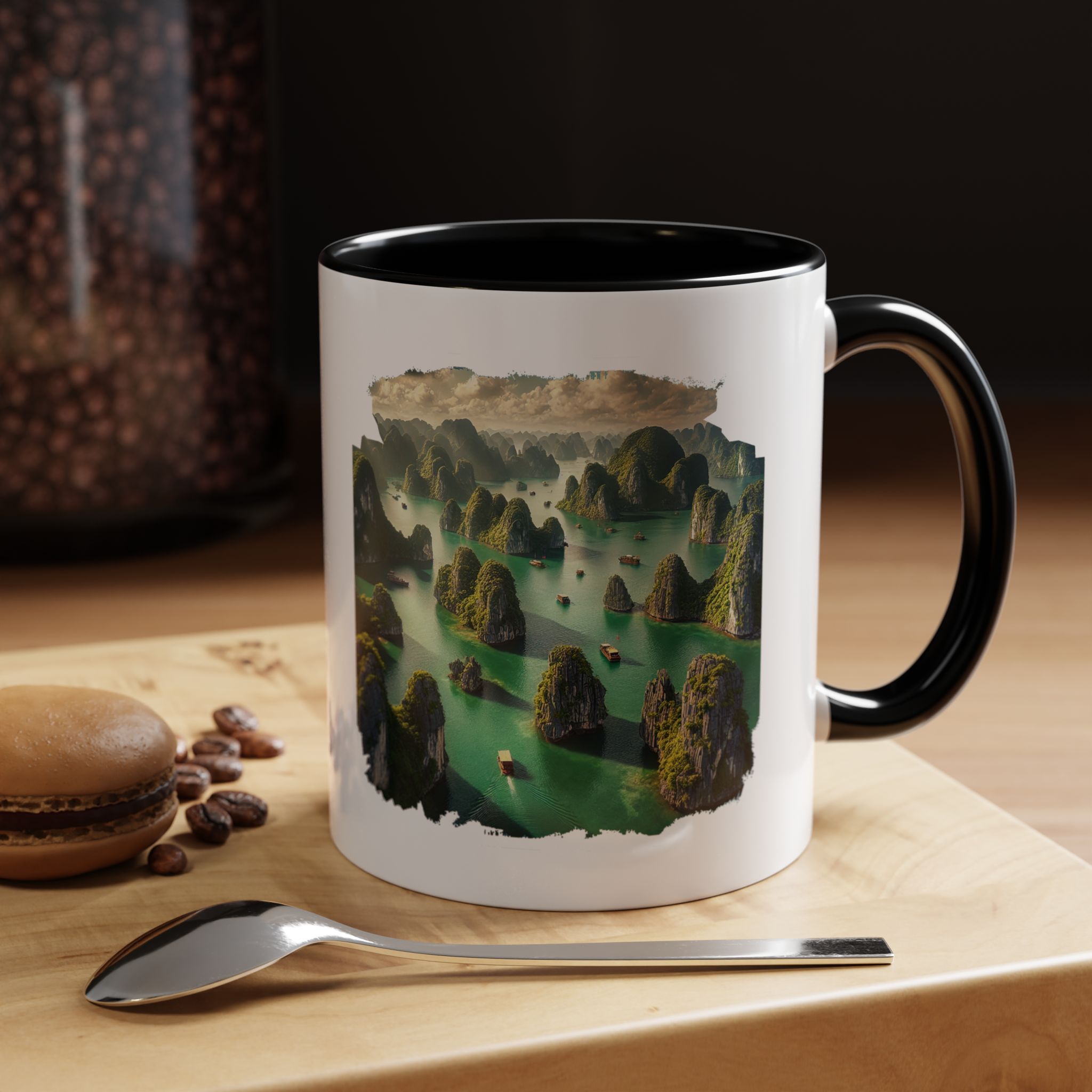 Boho mug landscape vietnam boho office mug ha long bay print nature cool gift coffee lover tea accessory unique cup – Image 7