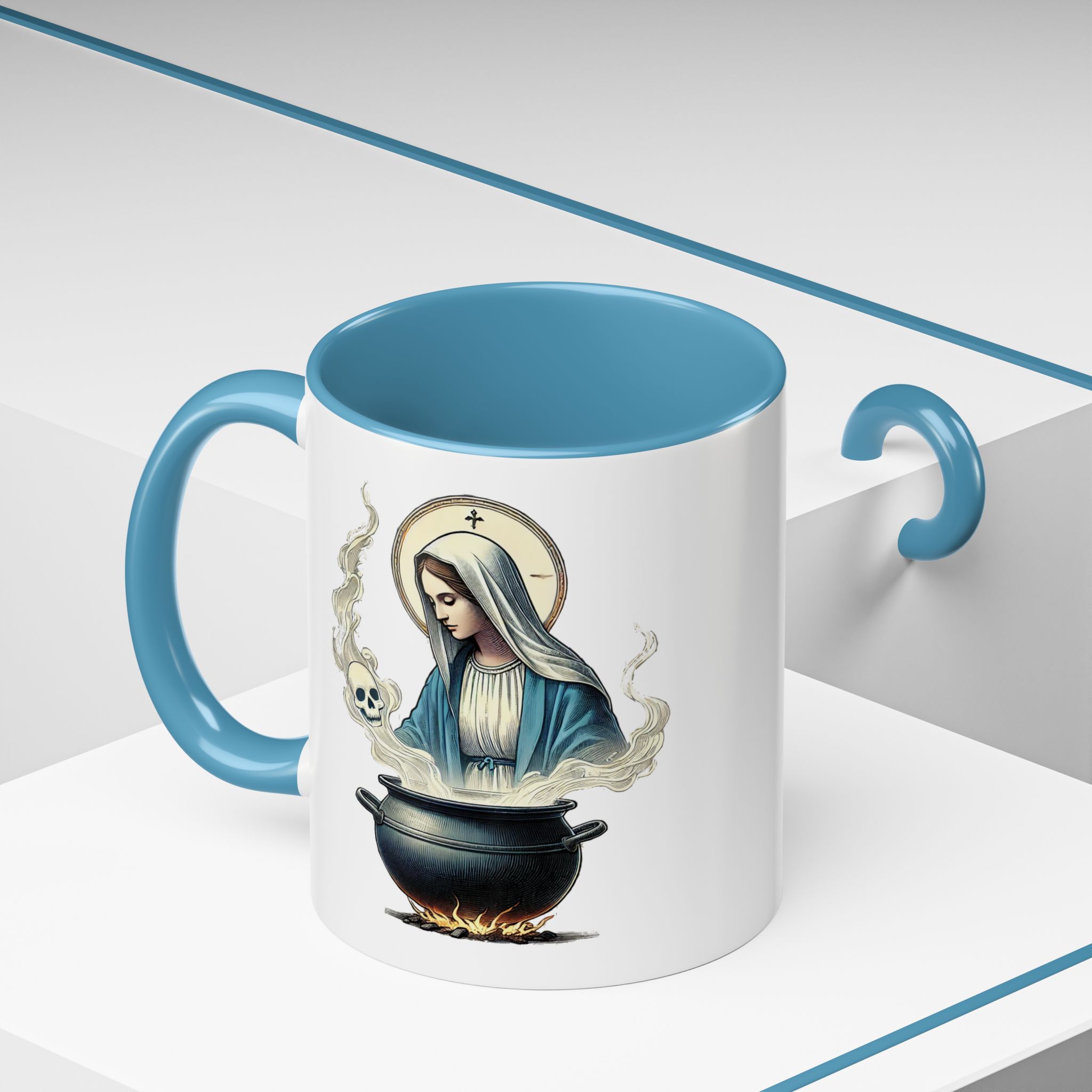 Coffee Mug funny virgin mary design sarcastic mug boho gift for her unique cup tea accessory cool design religious joke - Image 4