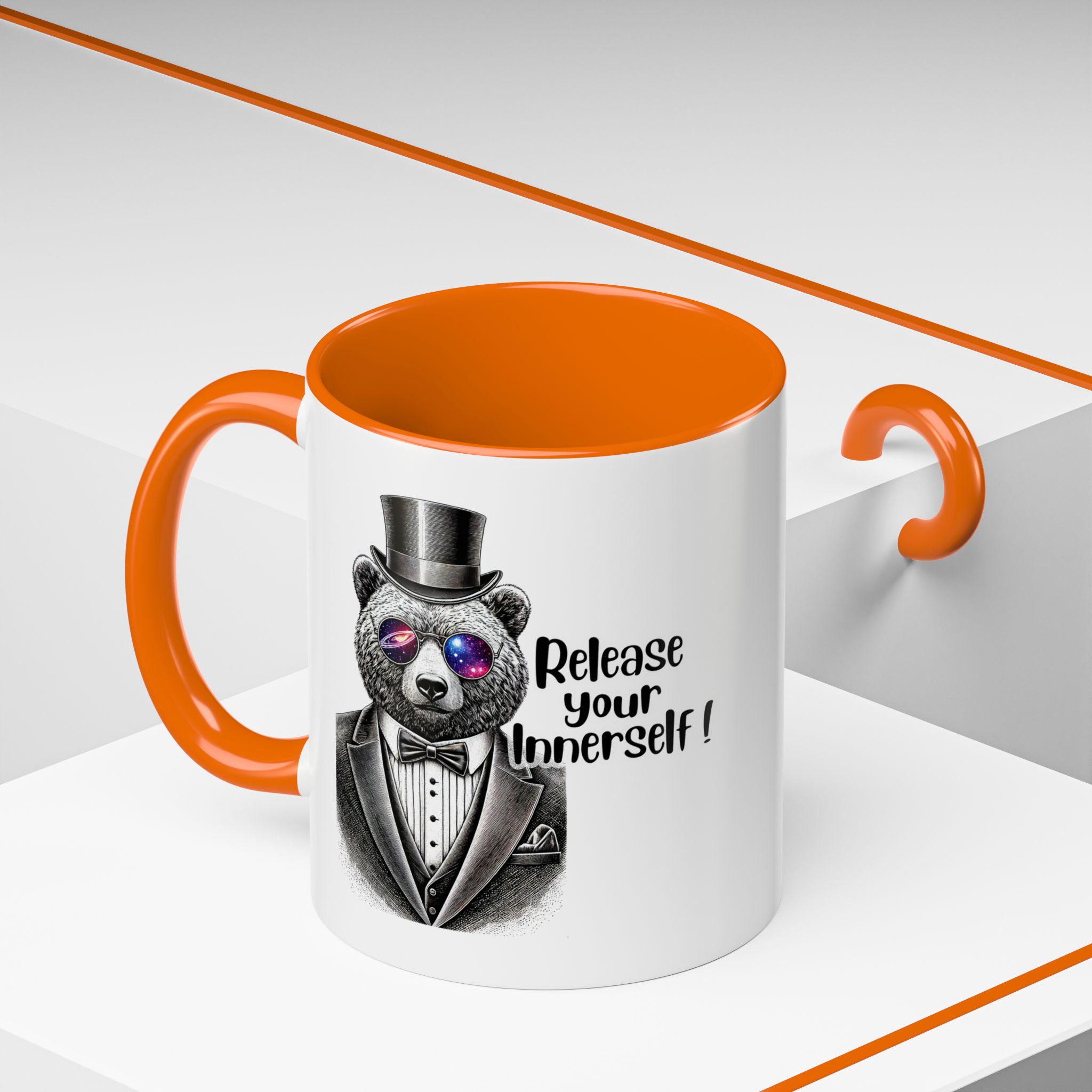 Funny mug boho motivational gift for her cute cup tea lover cool funny mug office accessory self confidence design bear - Image 44