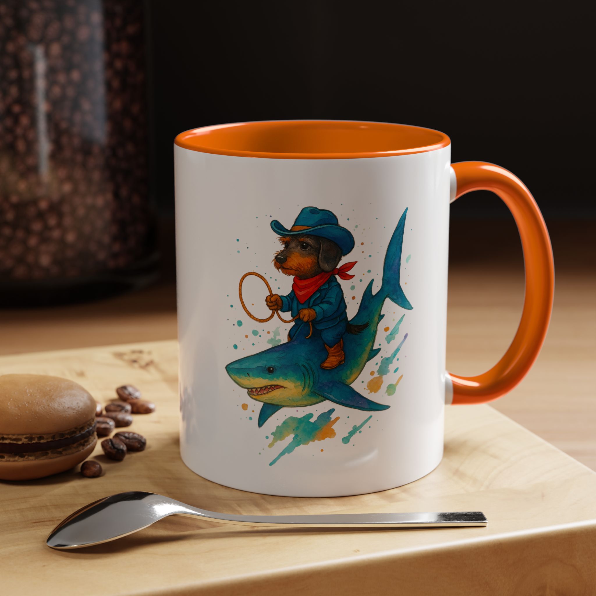 Funny Mug coffee lover Cowboy gift for him tea cup unique riding a shark mug office accessory shark design cowboy - Image 43