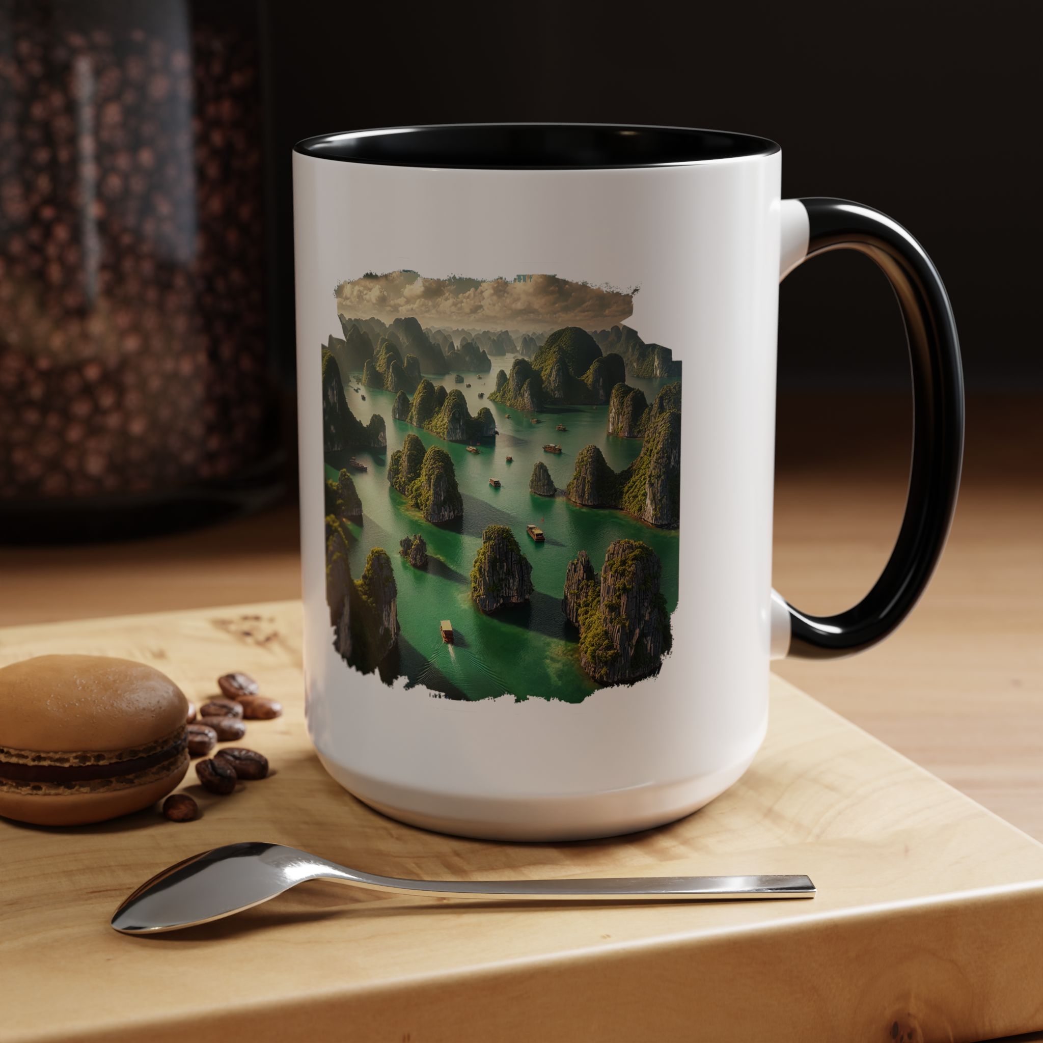 Boho mug landscape vietnam boho office mug ha long bay print nature cool gift coffee lover tea accessory unique cup – Image 23
