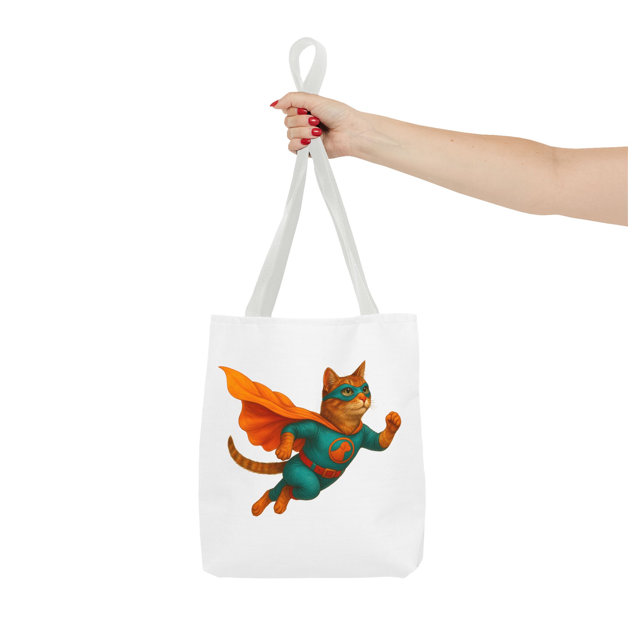 superhero tote bag cat canvas tote bag funny handbag fantasy purse kitten lover cool cat shoulder bag – Image 14