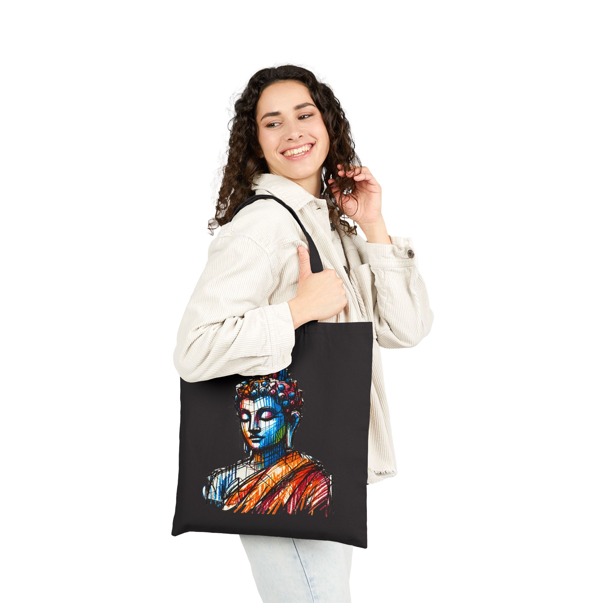 Yoga Canvas tote bag Mindfulness vintage shoulder bag buddha cute tote bag meditation be the change design ghandi - Image 7