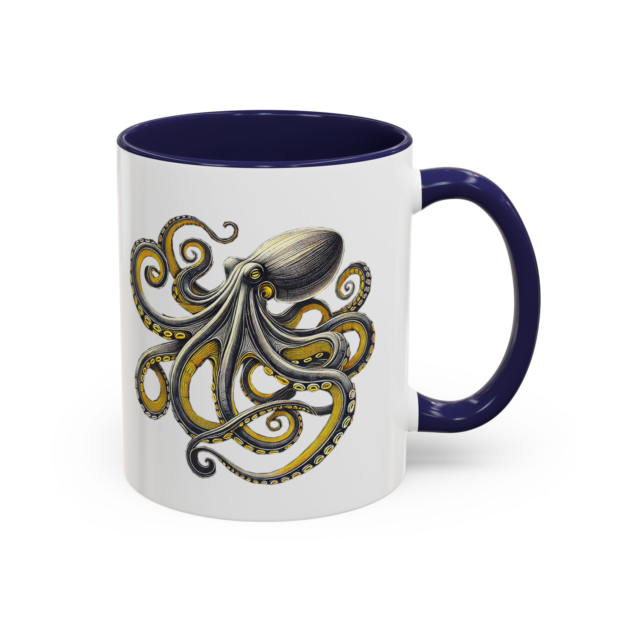 Coffee mug octopus calligraphy gift for her tea cup japan lover unique mug office accessory boho design – Image 5