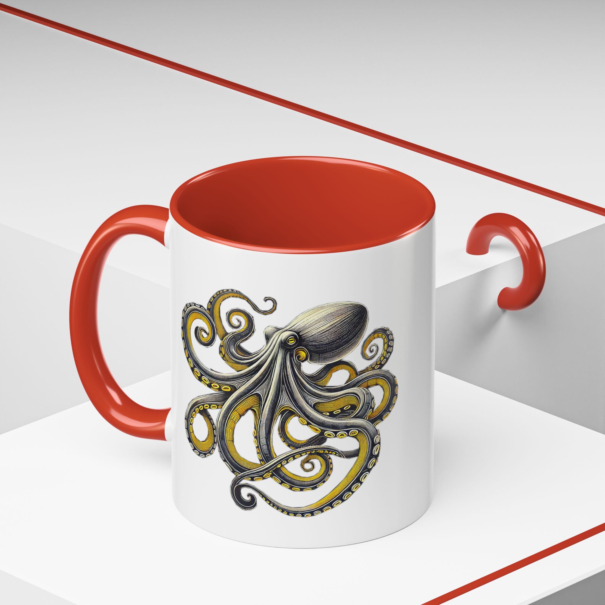 Coffee mug octopus calligraphy gift for her tea cup japan lover unique mug office accessory boho design – Image 16