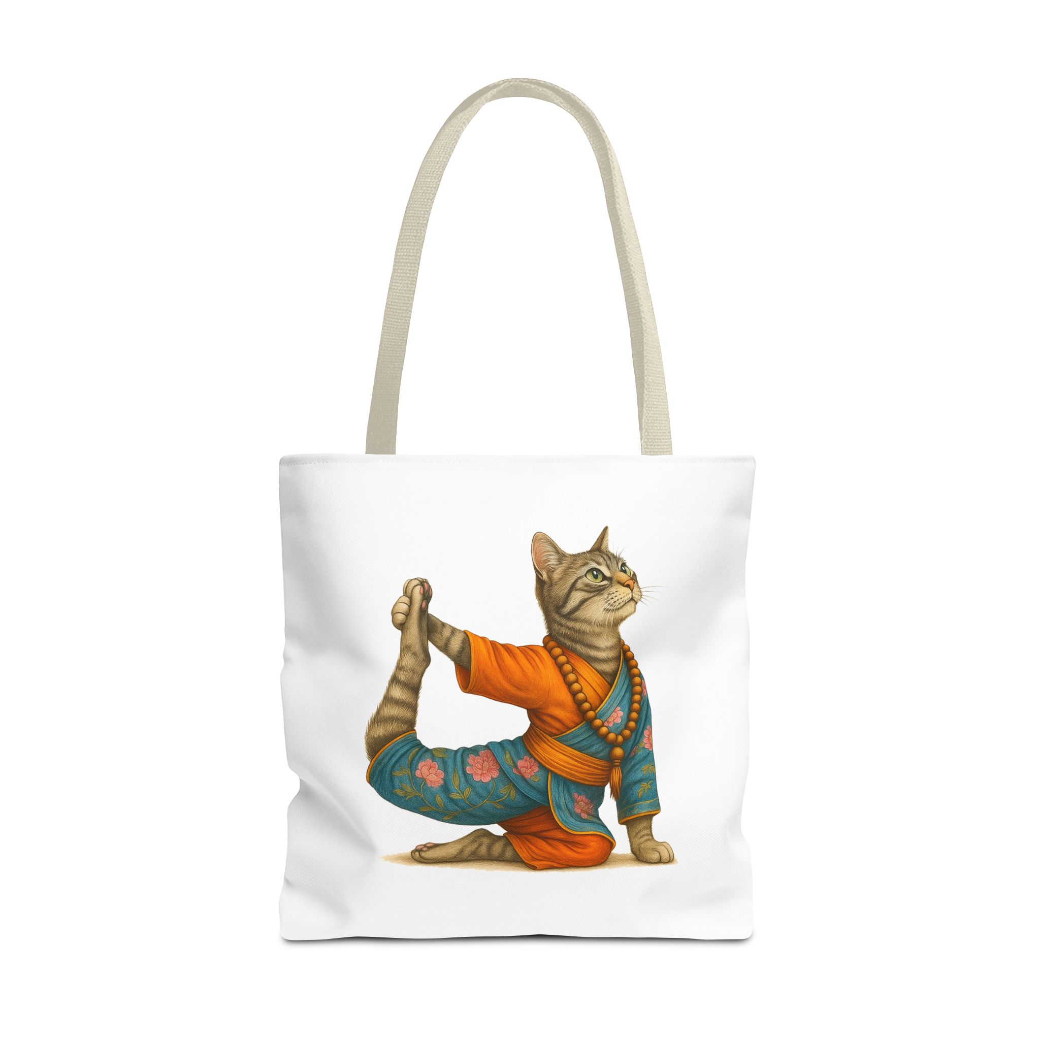 Cat Meditation Tote bag – Boho Cat handbag – Kitty Yoga purse spiritual print - Image 23
