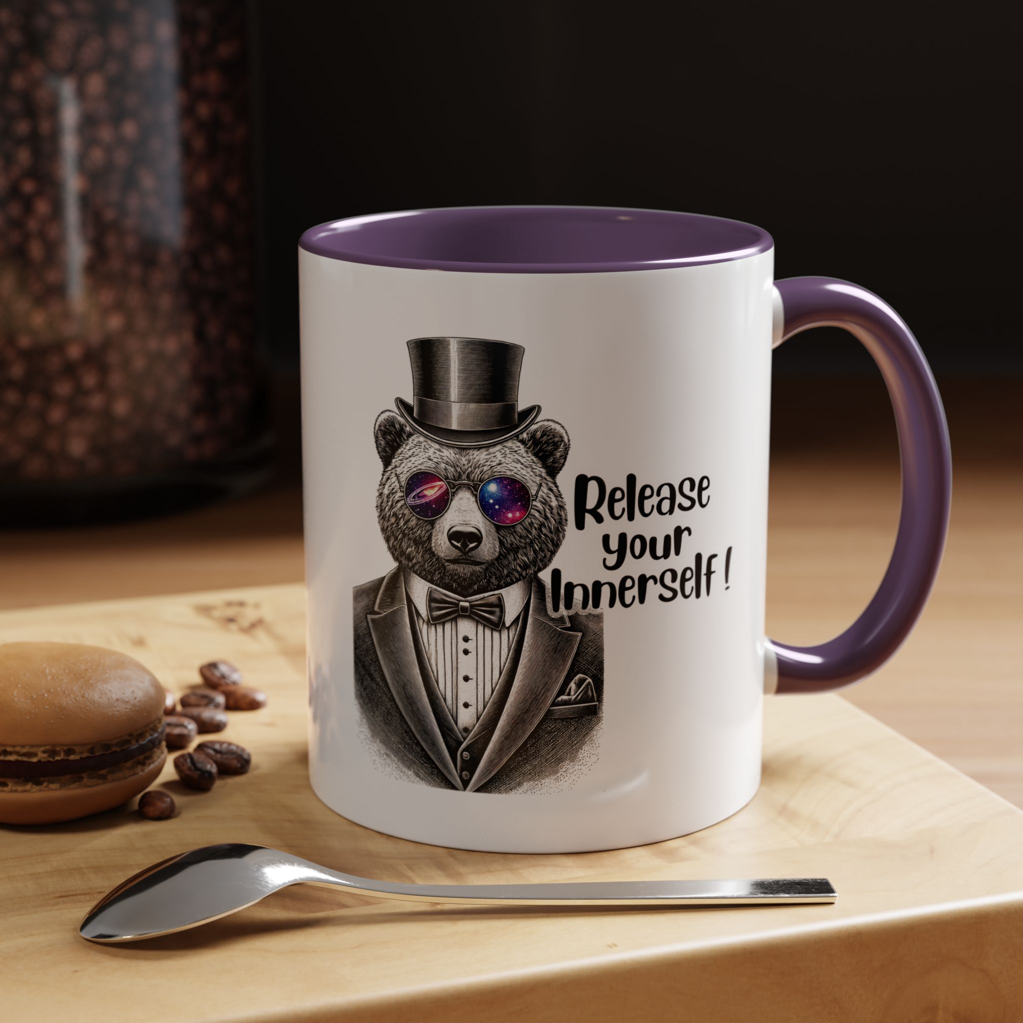 Funny mug boho motivational gift for her cute cup tea lover cool funny mug office accessory self confidence design bear - Image 47