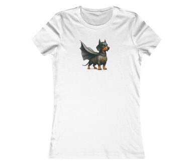 Graphic T-Shirt with Superhero Dog Design