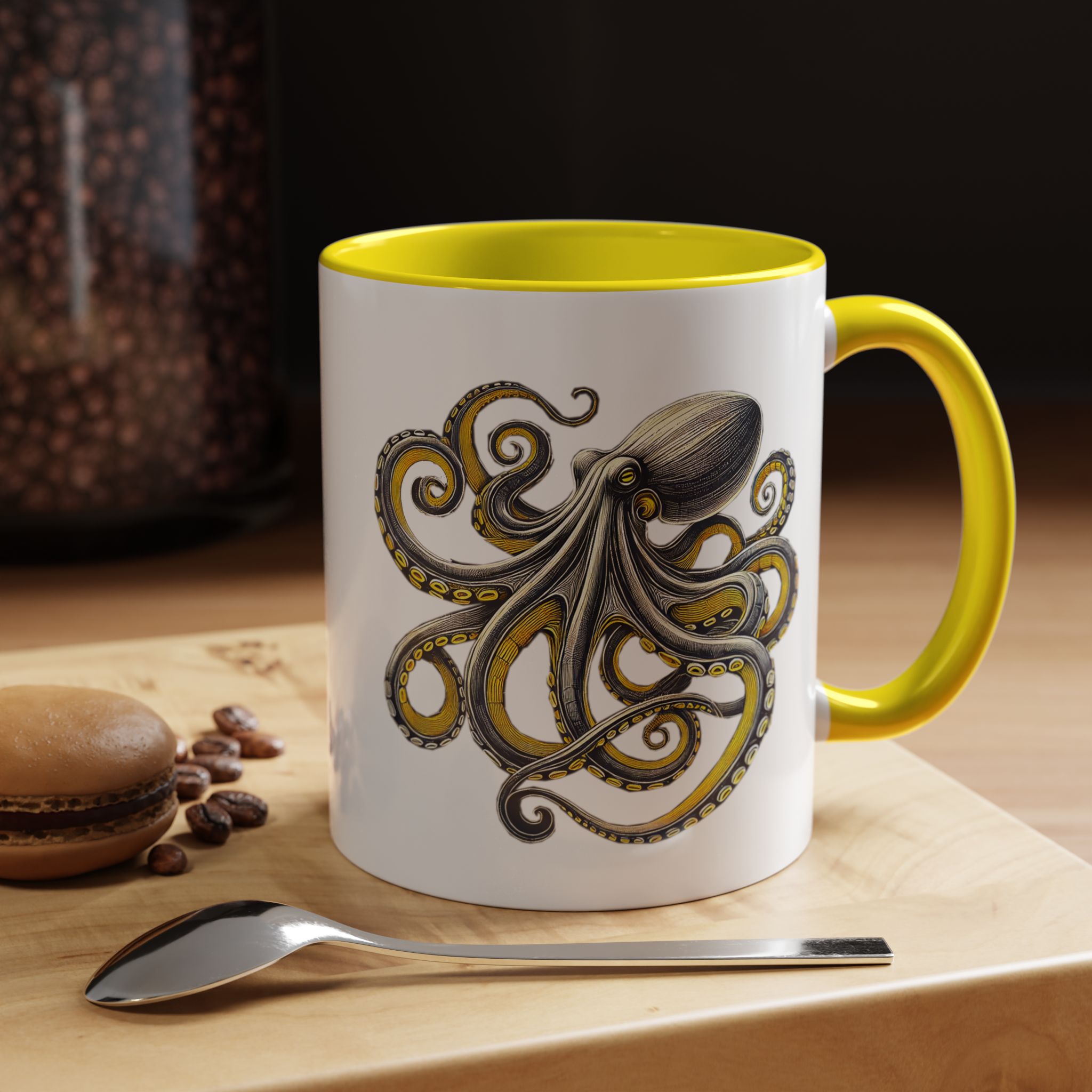 Coffee mug octopus calligraphy gift for her tea cup japan lover unique mug office accessory boho design – Image 51