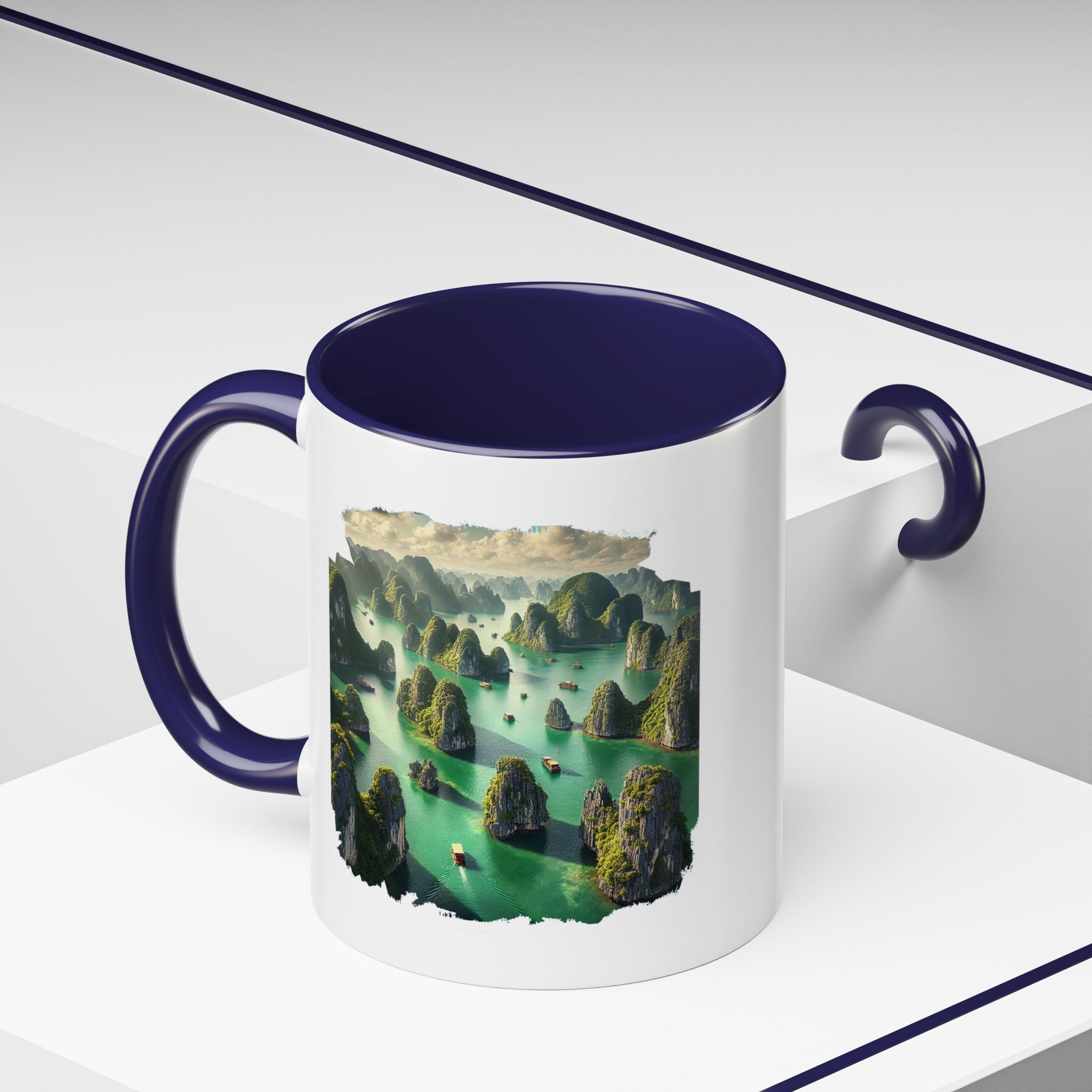 Boho mug landscape vietnam boho office mug ha long bay print nature cool gift coffee lover tea accessory unique cup – Image 12