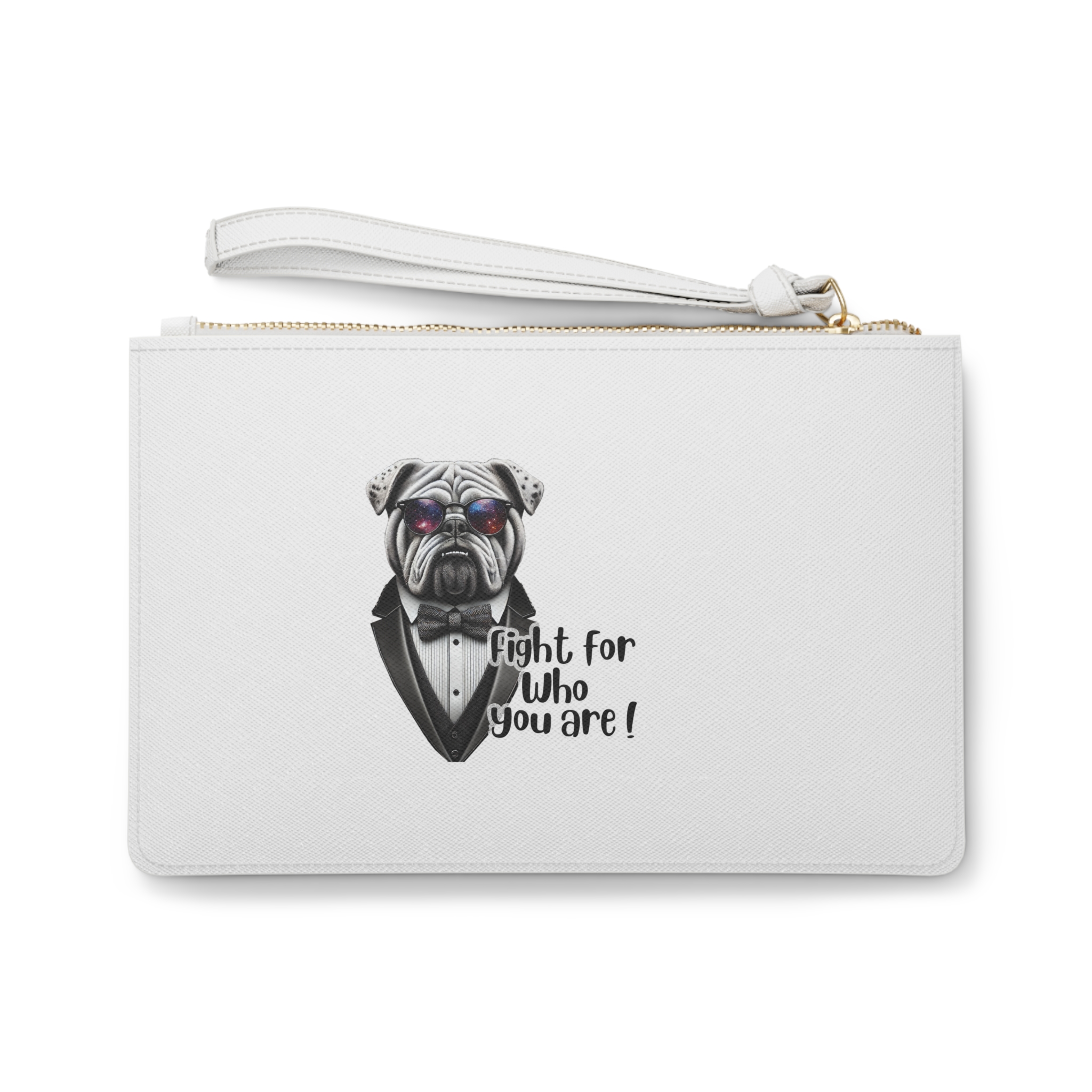 Clutch bag Vintage bag Motivational evening bag Bull dog design funny clutch bag for self confidence purse - Imagen 2
