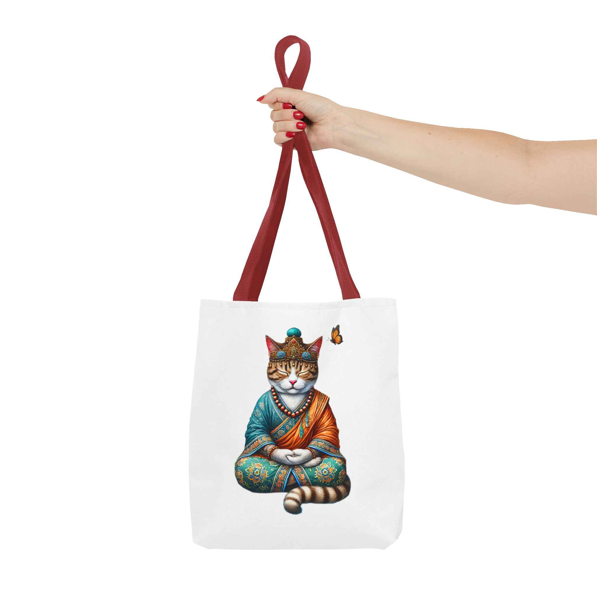 Canvas Tote bag Cat meditation handbag yoga bag vintage buddha mindfulness purse - Image 8