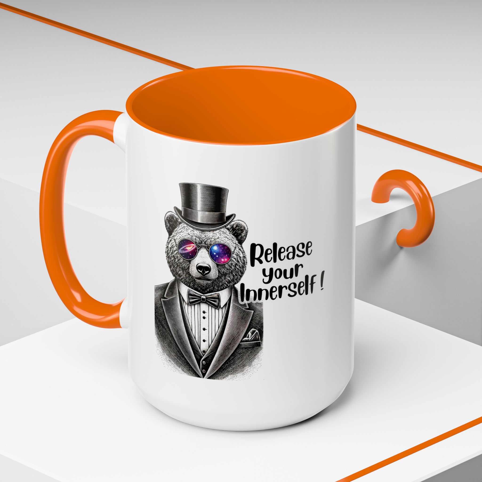 Funny mug boho motivational gift for her cute cup tea lover cool funny mug office accessory self confidence design bear - Image 56