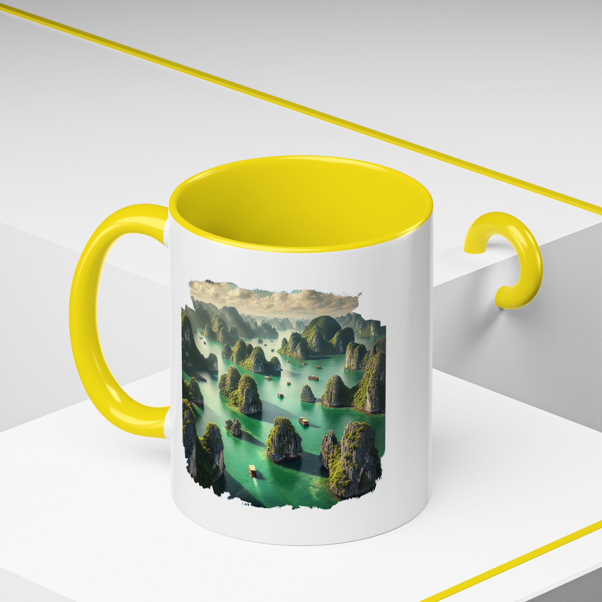 Boho mug landscape vietnam boho office mug ha long bay print nature cool gift coffee lover tea accessory unique cup – Image 52