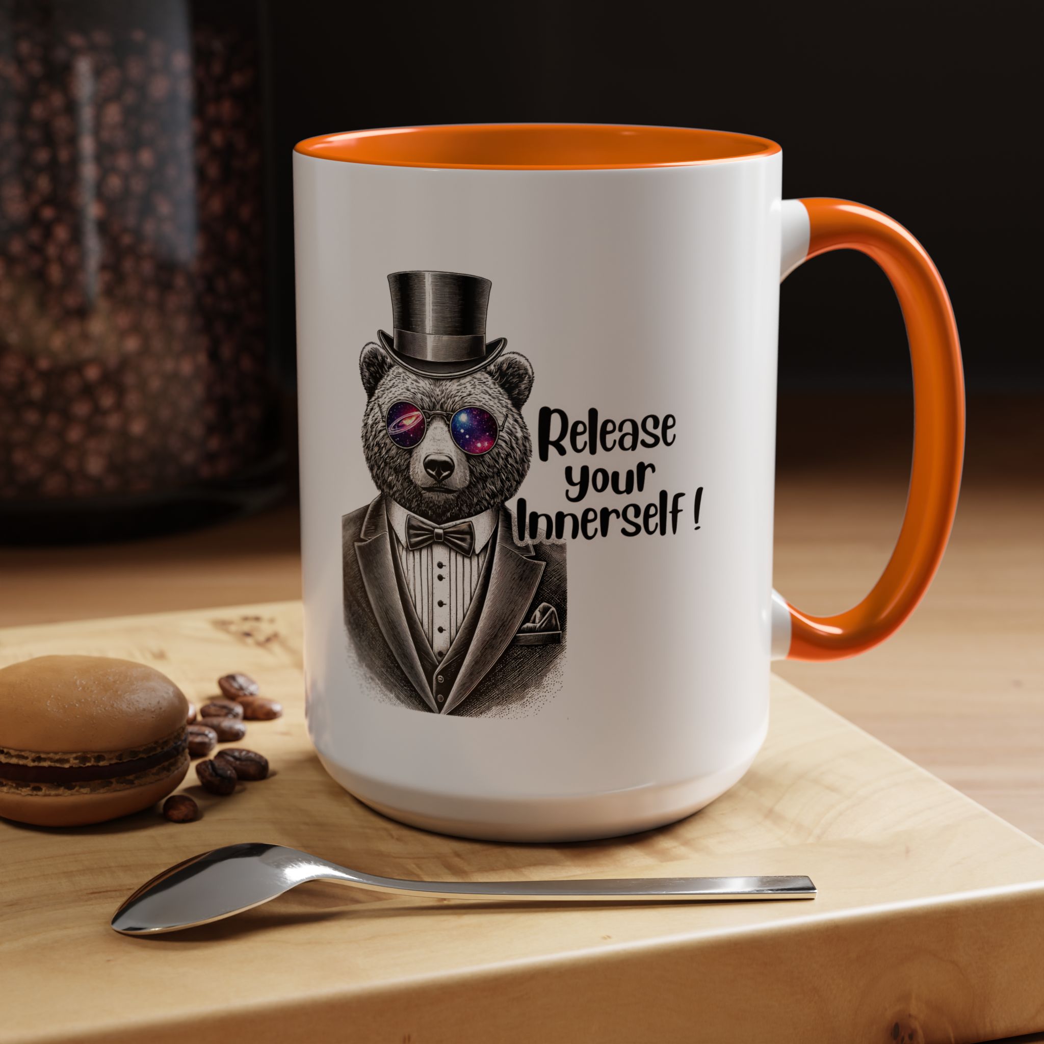 Funny mug boho motivational gift for her cute cup tea lover cool funny mug office accessory self confidence design bear - Image 55