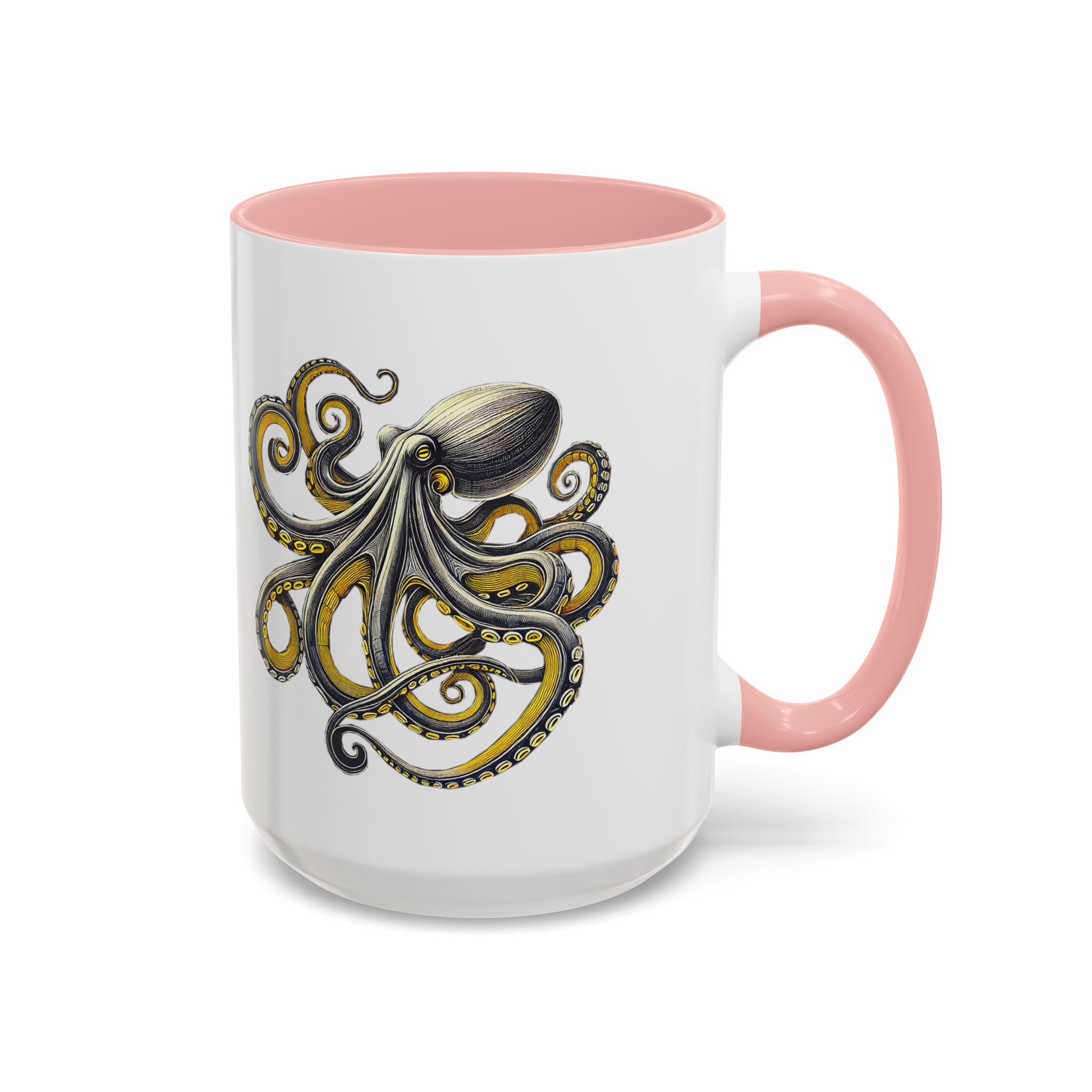 Coffee mug octopus calligraphy gift for her tea cup japan lover unique mug office accessory boho design – Image 25