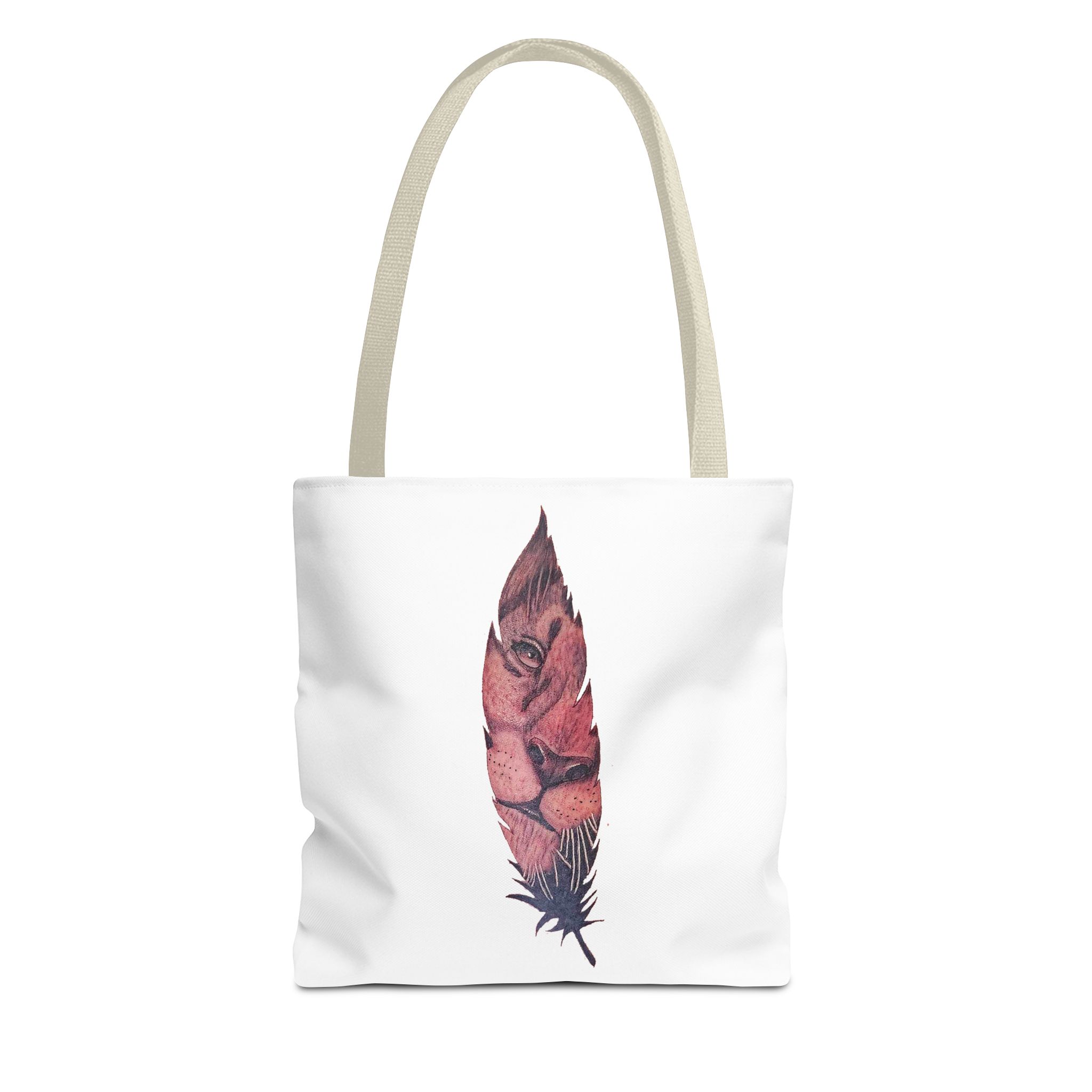 Canvas tote Surrealist Feather cute tote bag Art for the Bold Exclusive Dreamlike Drawing on Premium shoulder bag Lion – Image 19