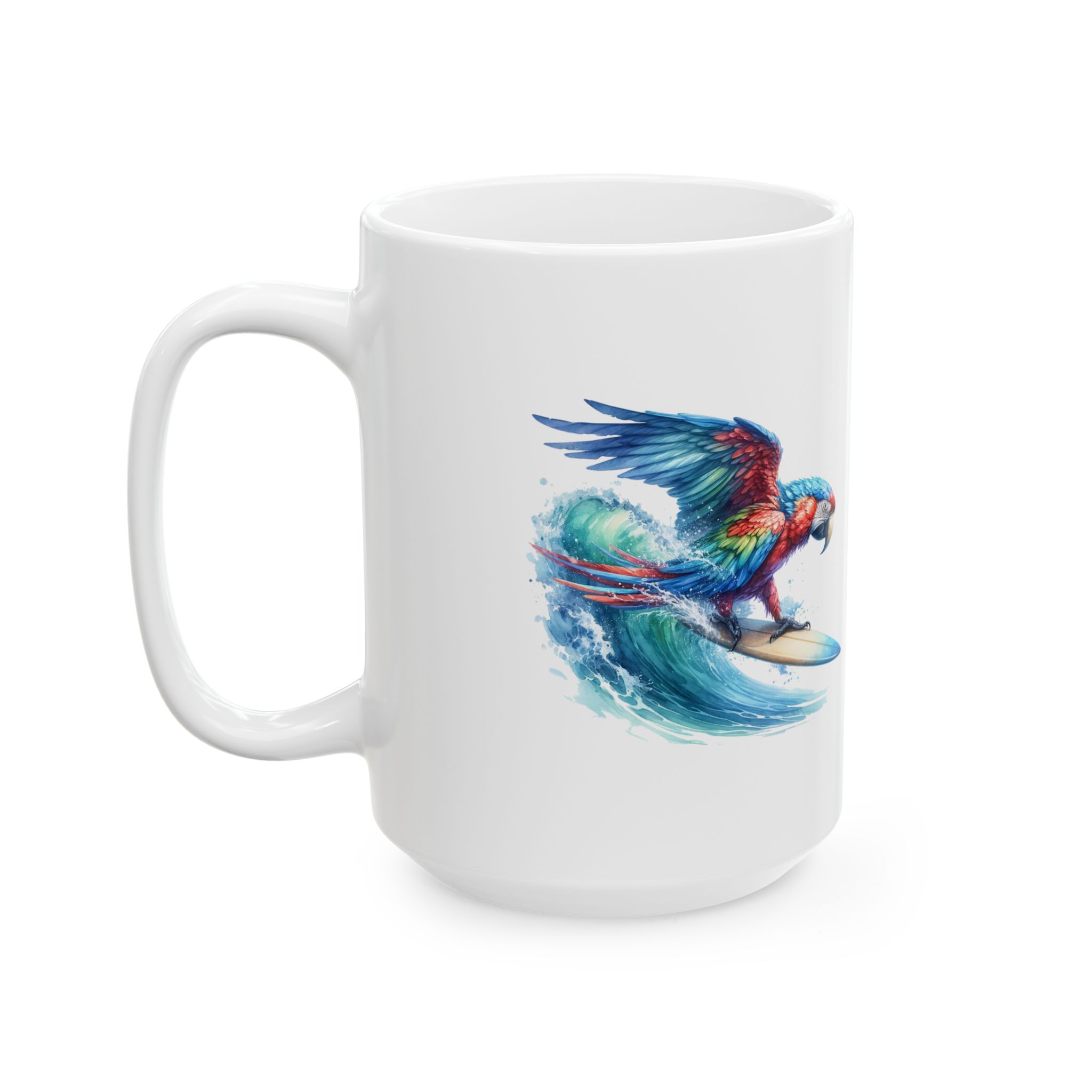Coffee mug surf gift for her Parrot surf lover tea cup boho Mug office unique accessory nature design – Image 5