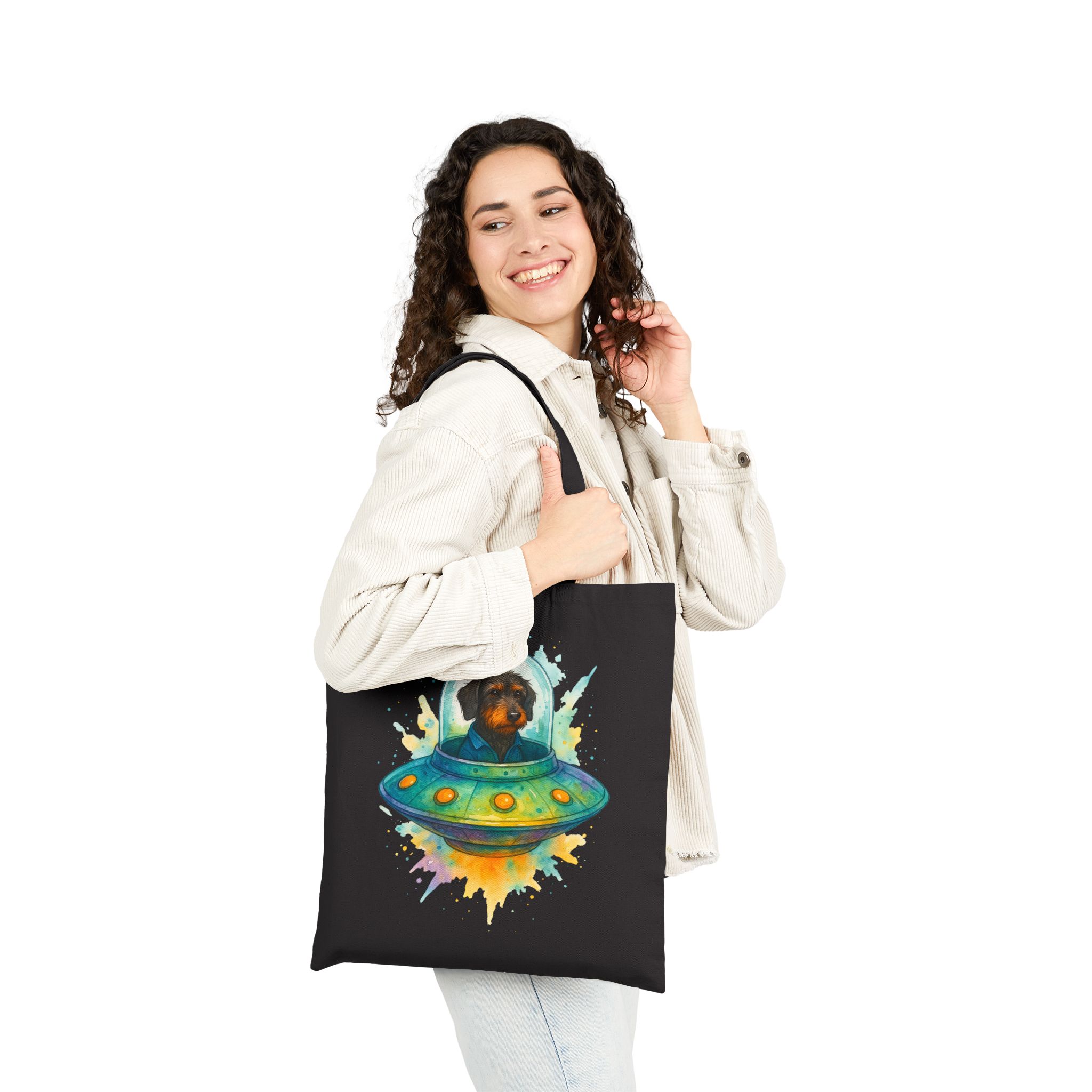 Dog Canvas Tote bag funny outerspace Bag astronaut pet lover cool gift clothing shoulder bag purse retro Handbag unique - Image 7
