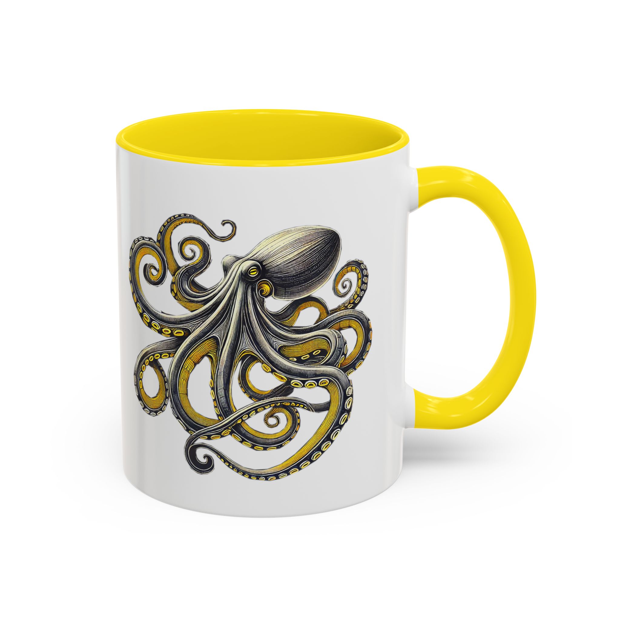 Coffee mug octopus calligraphy gift for her tea cup japan lover unique mug office accessory boho design – Image 49