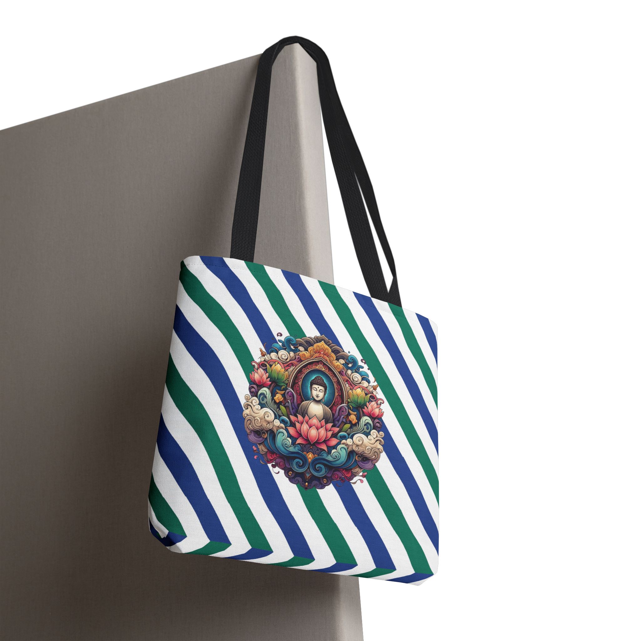 Yoga gift Canvas tote bag buddha shoulder bag meditation handbag vintage mindfulness handbag – Image 6