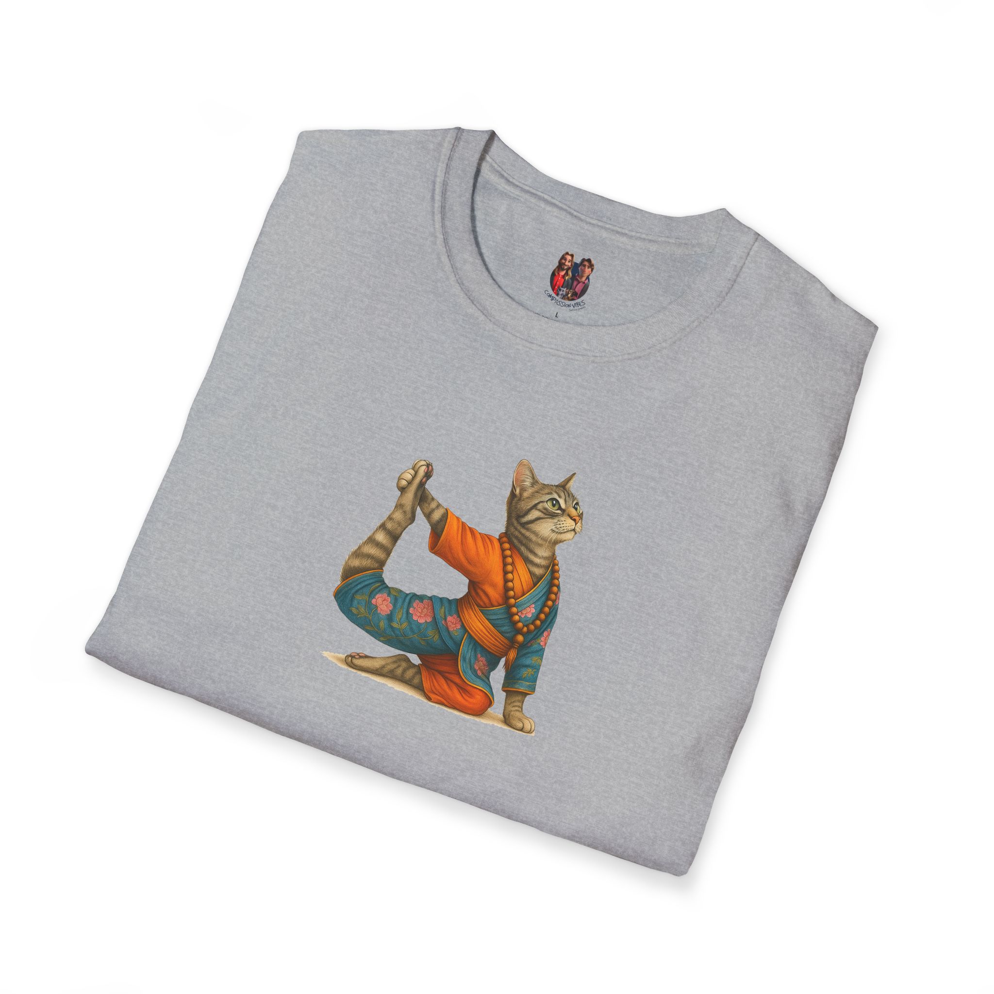 Cat Graphic tee yoga top Kitten meditation vintage tshirt mindfulness clothing funny tshirt - Image 9