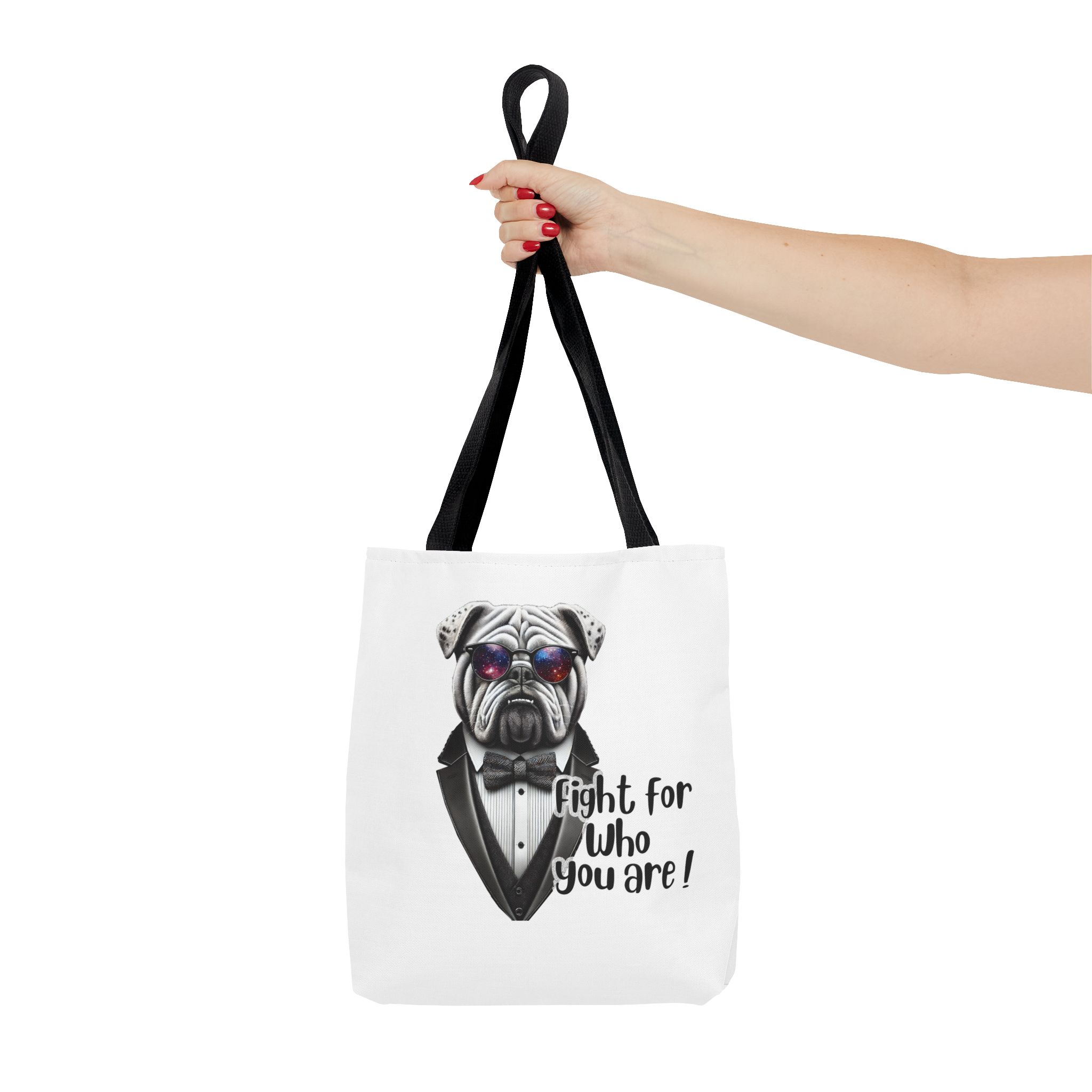 Canvas tote bag Vintage bag Motivational cute tote bag Bull dog design funny tote bag for self confidence shoulder bag – Image 2
