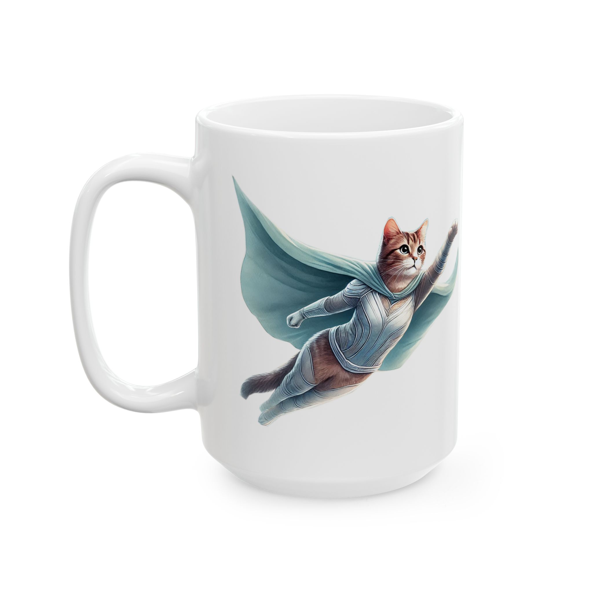 Funny mug Cat lover superhero coffee cup fantasy tea mug pet gift for her pet accessory kitten design - Image 5