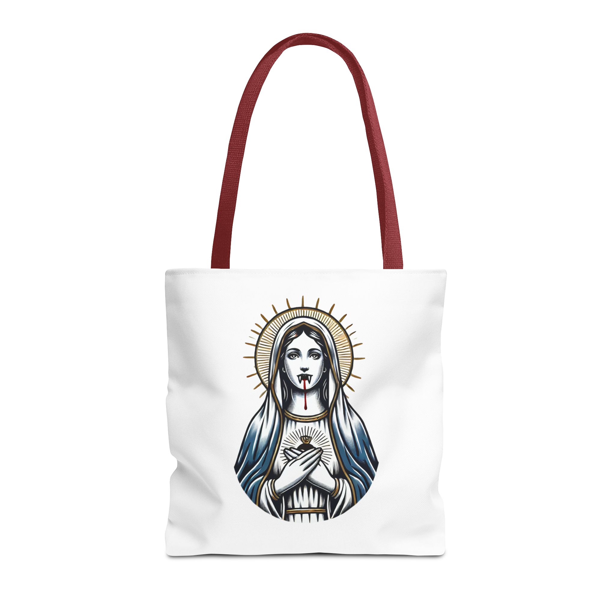 Ironic tote bag vampire Funny Bag virgin mary Canvas Tote bag religious sarcastic clothing gift satirical print cool Handbag purse bag – Image 9