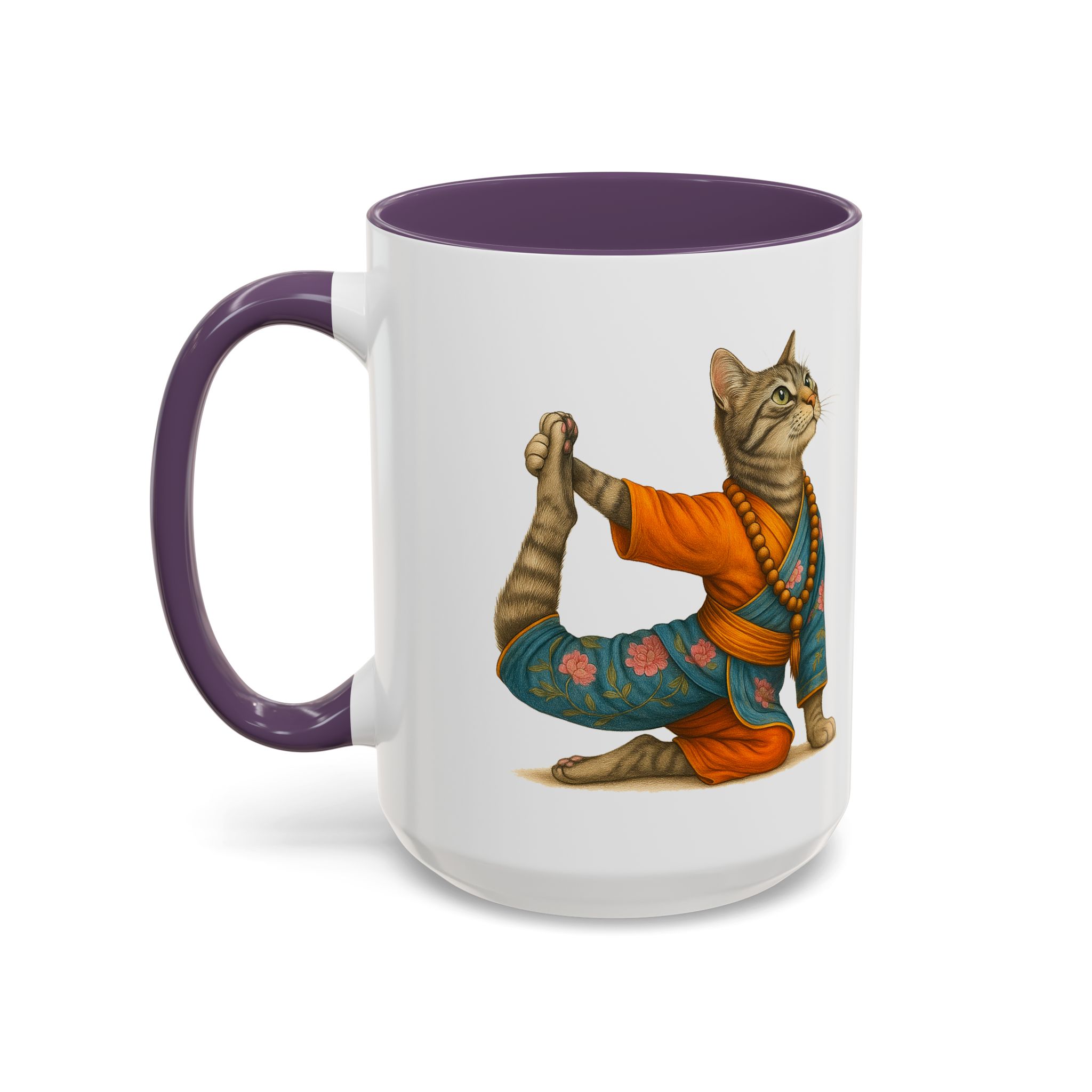 Tea mug Cat lover coffee cup cool gift for her office Mug yoga accessory kitten meditation pet mindfulness print - Image 58