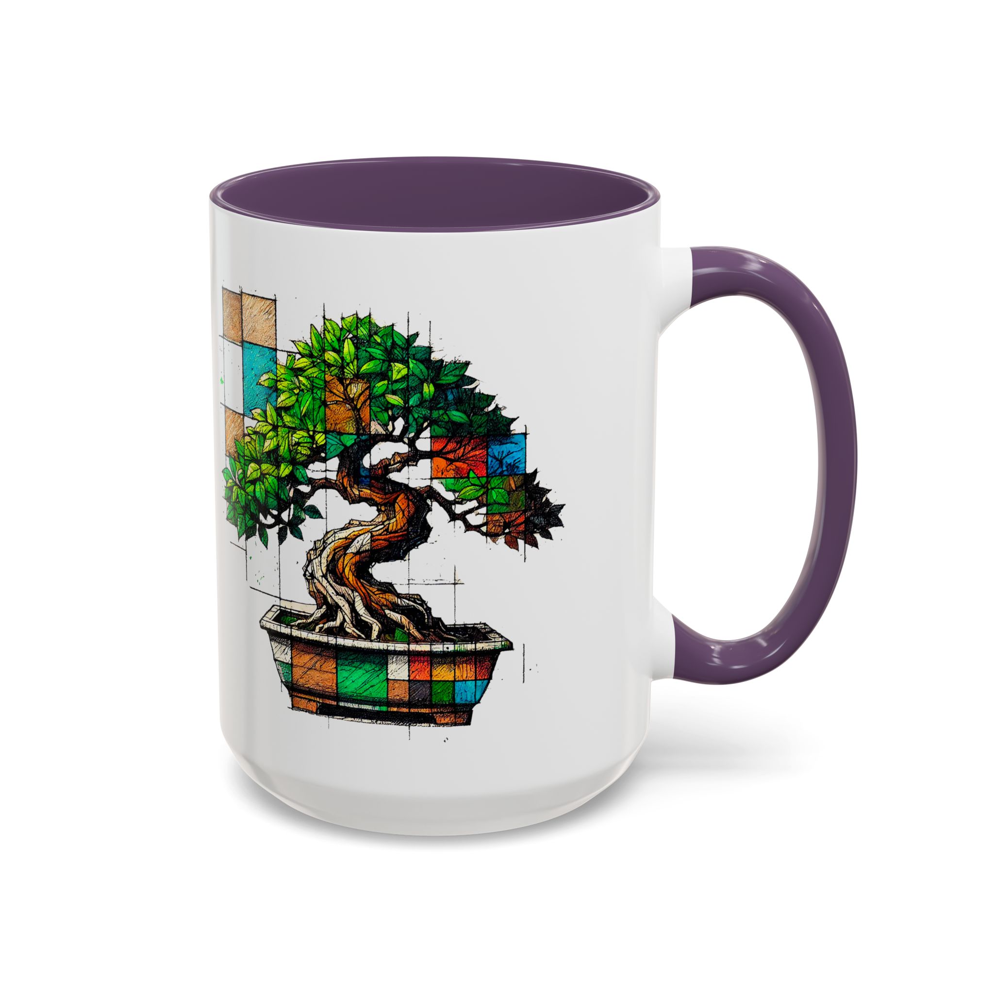 Bonsai mug zen nature style with original graphic pattern and cozy touch - Imagen 57