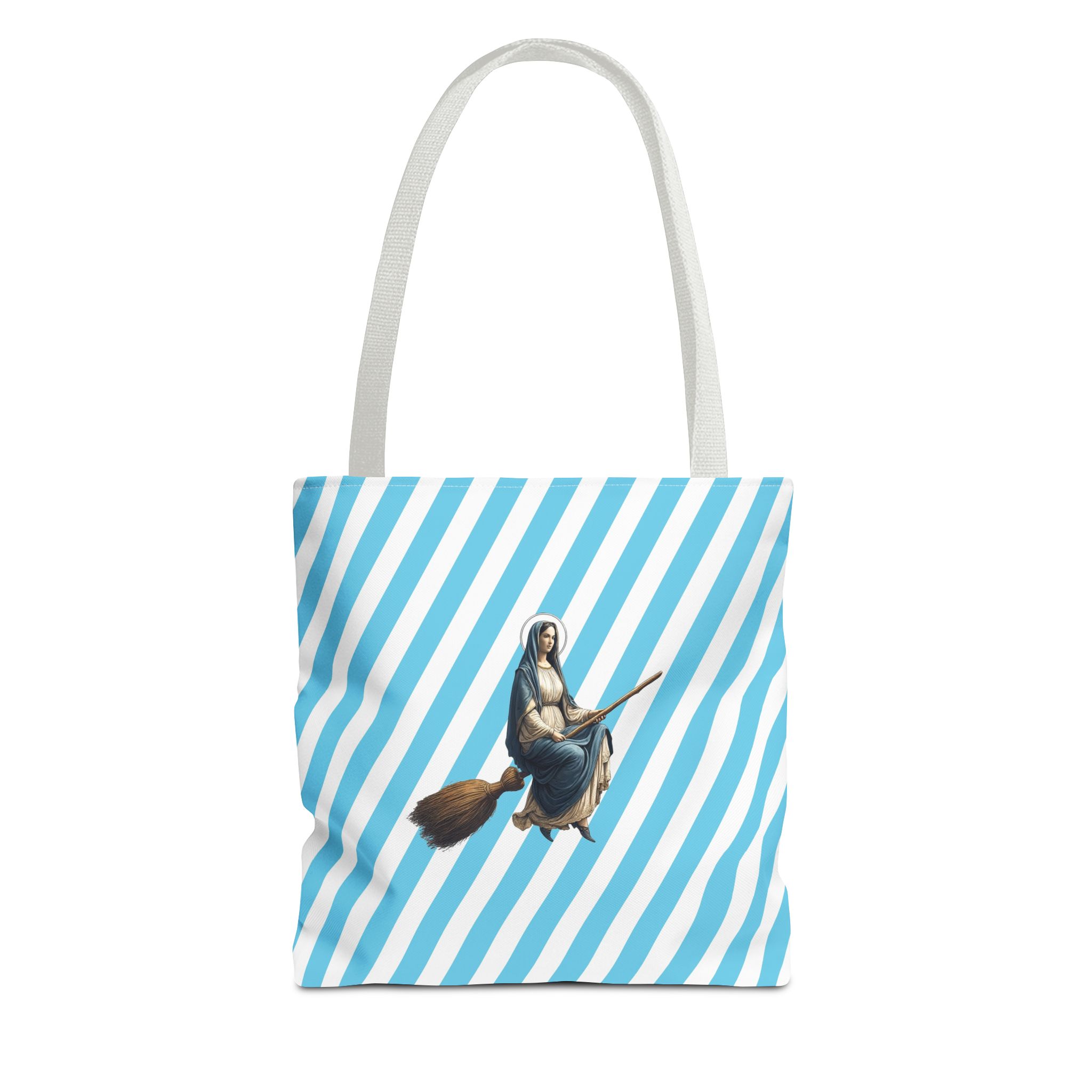 Satiric tote bag Virgin Mary witch broom cute tote bag religious shoulder bag sarcastic premium purse unusual - Image 13