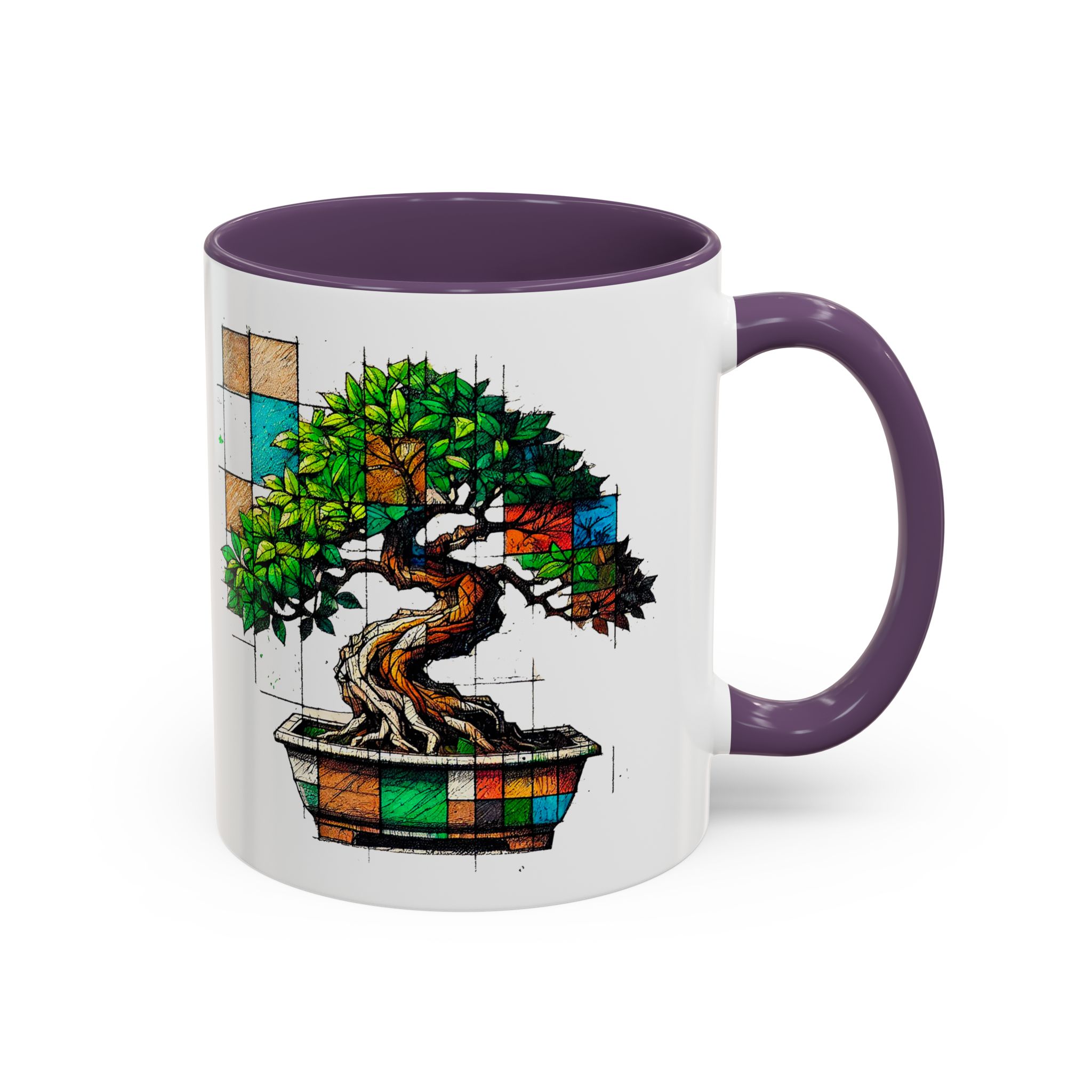 Bonsai mug zen nature style with original graphic pattern and cozy touch - Imagen 45