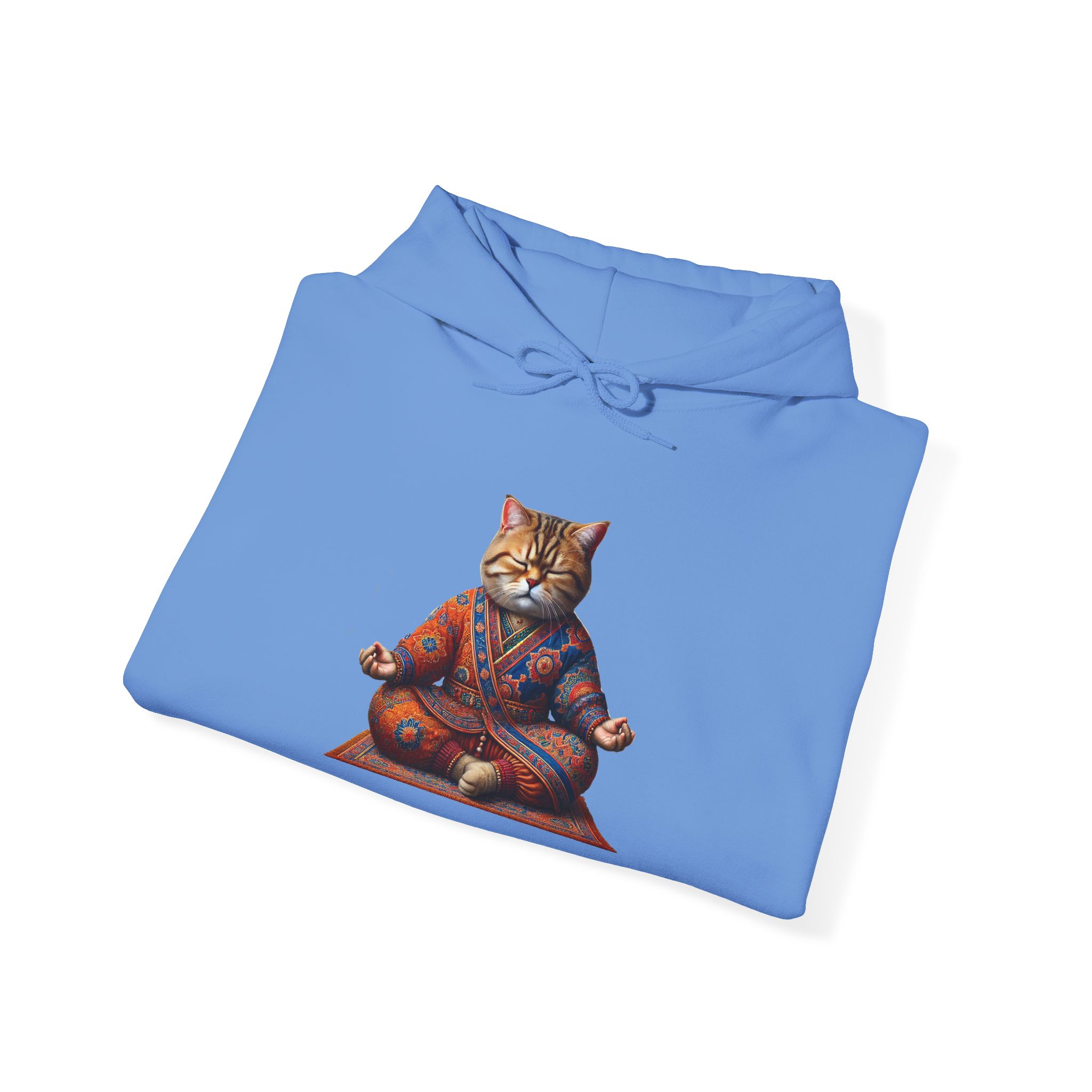 Cat Meditation Hoodie – Boho Cat Hoodie – Kitty Yoga Hoodie spiritual print - Image 2
