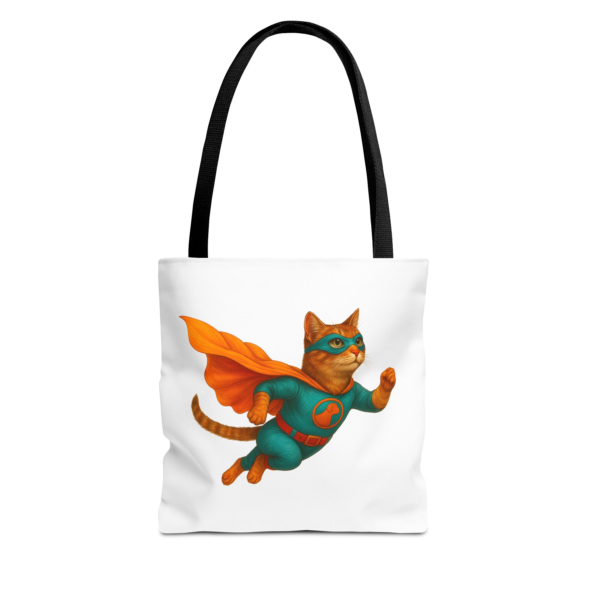 superhero tote bag cat canvas tote bag funny handbag fantasy purse kitten lover cool cat shoulder bag