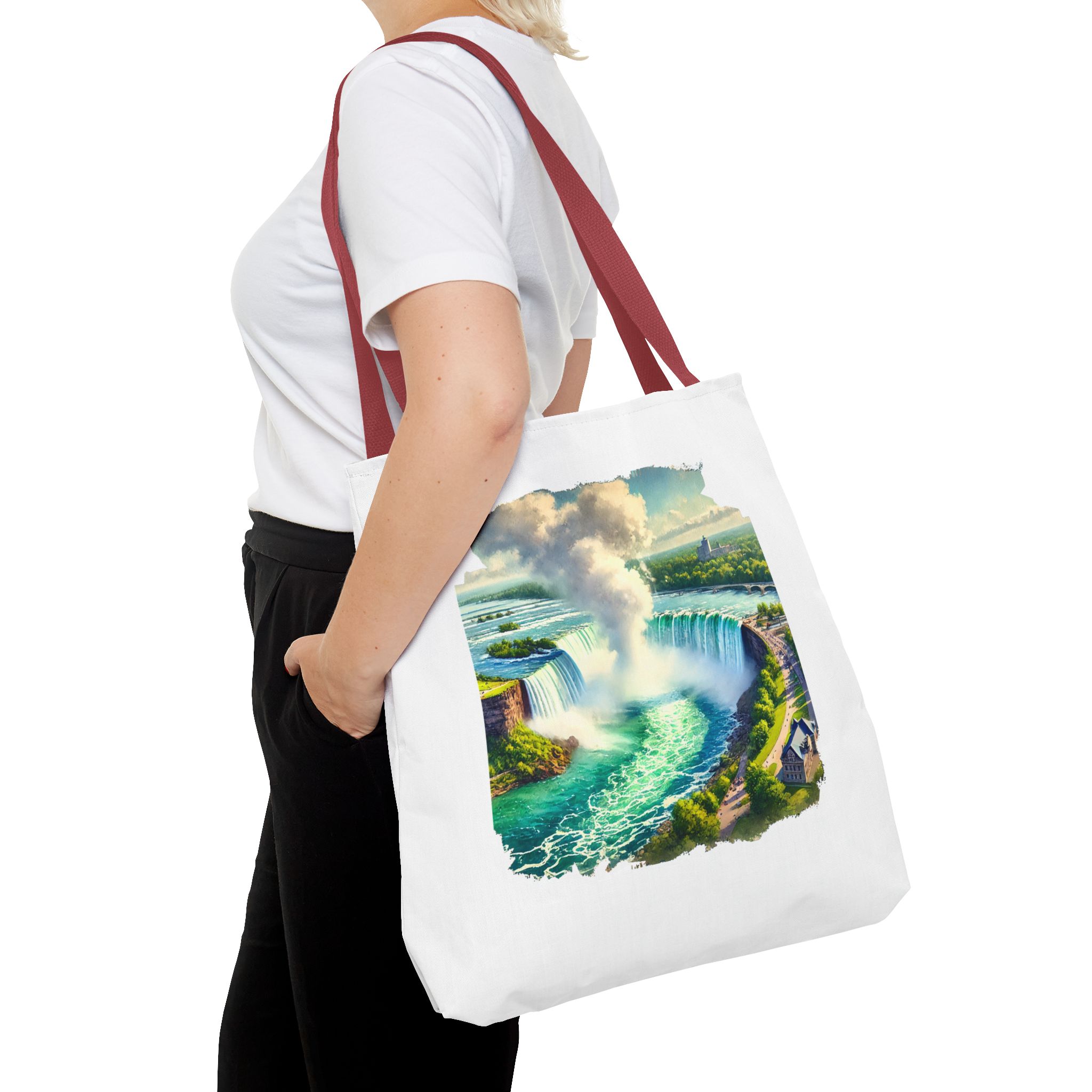 Canvas Tote bag Landscape niagara Bag vintage clothing gift nature purse unique Handbag – Image 12