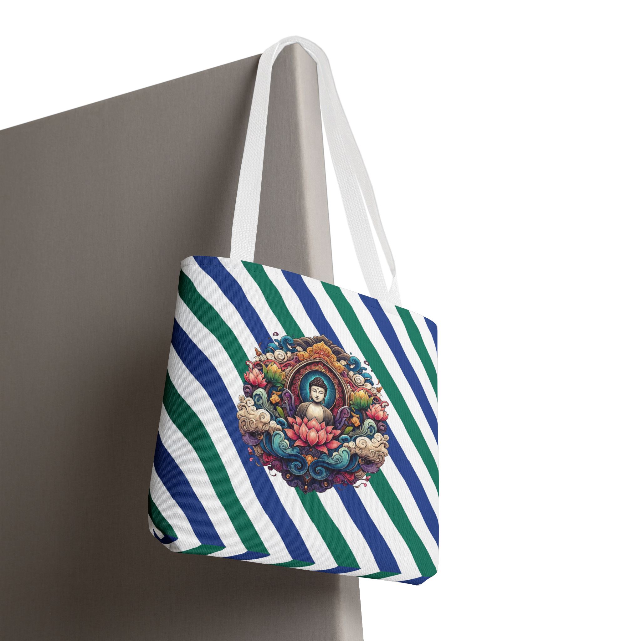 Yoga gift Canvas tote bag buddha shoulder bag meditation handbag vintage mindfulness handbag – Image 14