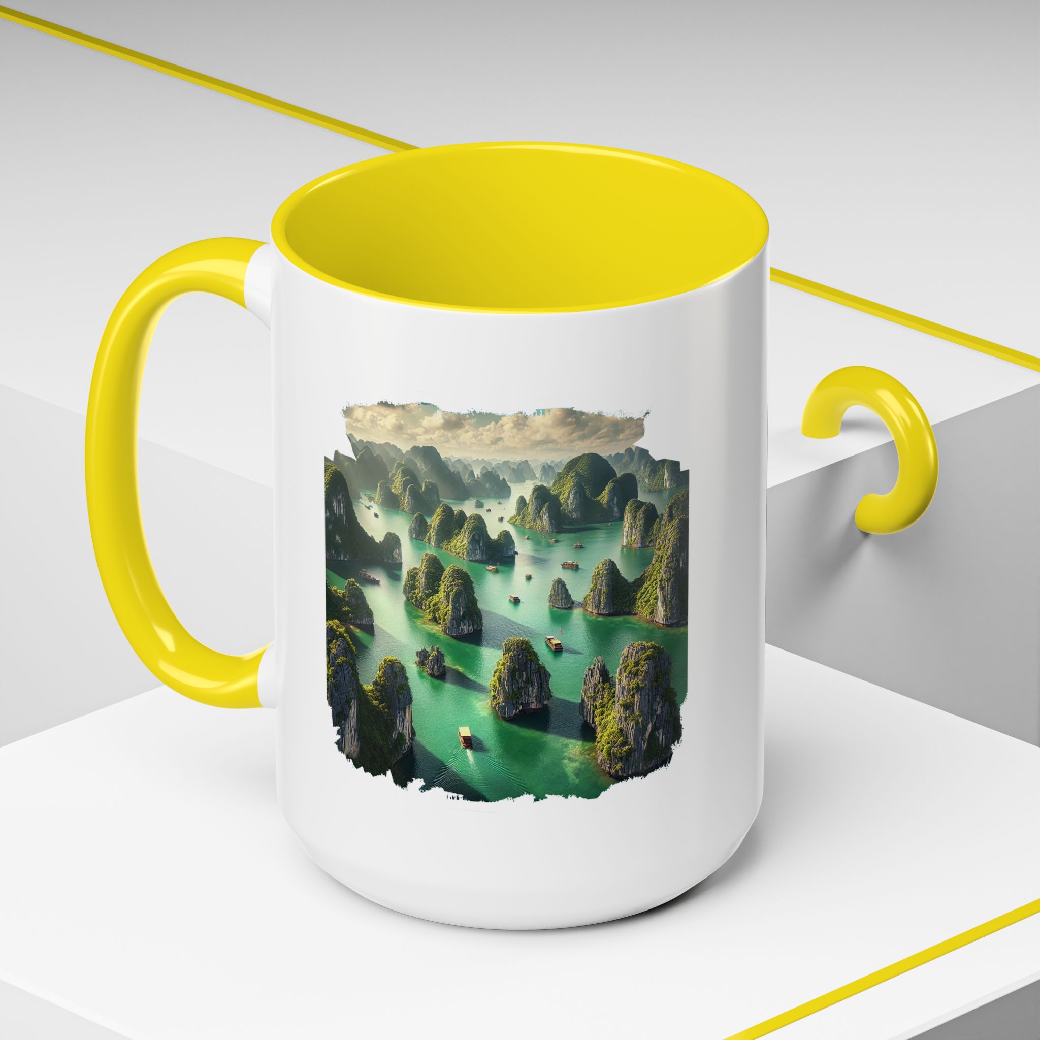 Boho mug landscape vietnam boho office mug ha long bay print nature cool gift coffee lover tea accessory unique cup – Image 64