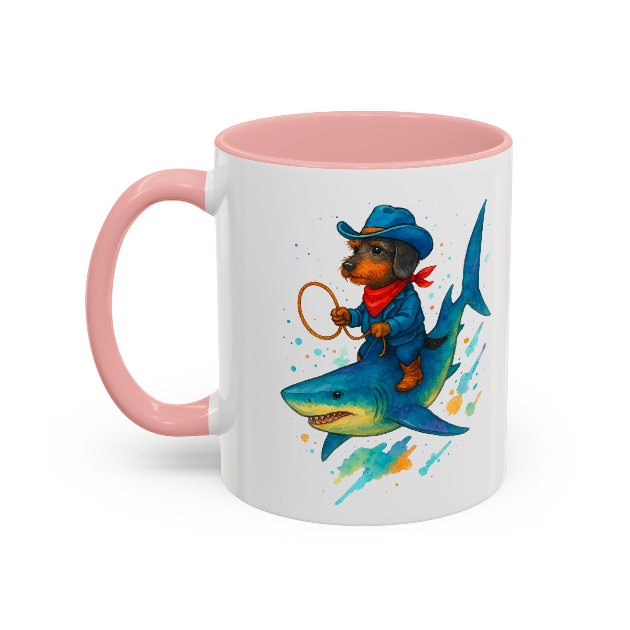 Funny Mug coffee lover Cowboy gift for him tea cup unique riding a shark mug office accessory shark design cowboy - Image 14