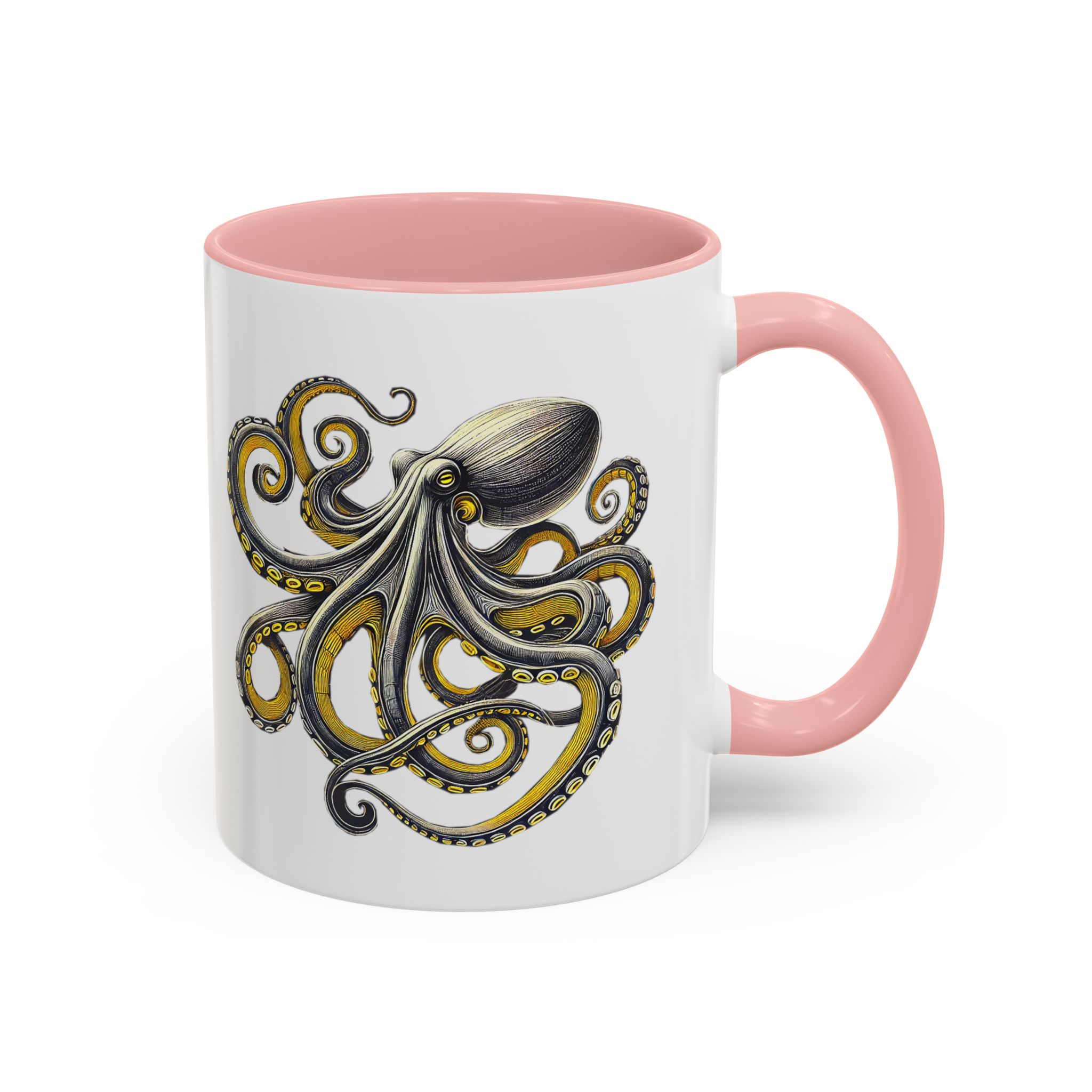 Coffee mug octopus calligraphy gift for her tea cup japan lover unique mug office accessory boho design – Image 9