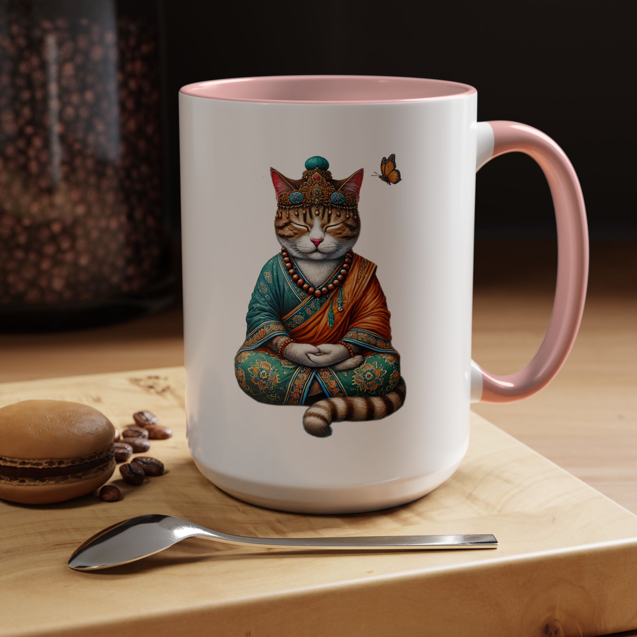 Coffee Mug meditation unique Mug cat lover tea cup yoga gift for her mindfulness accessory pet design – Image 31