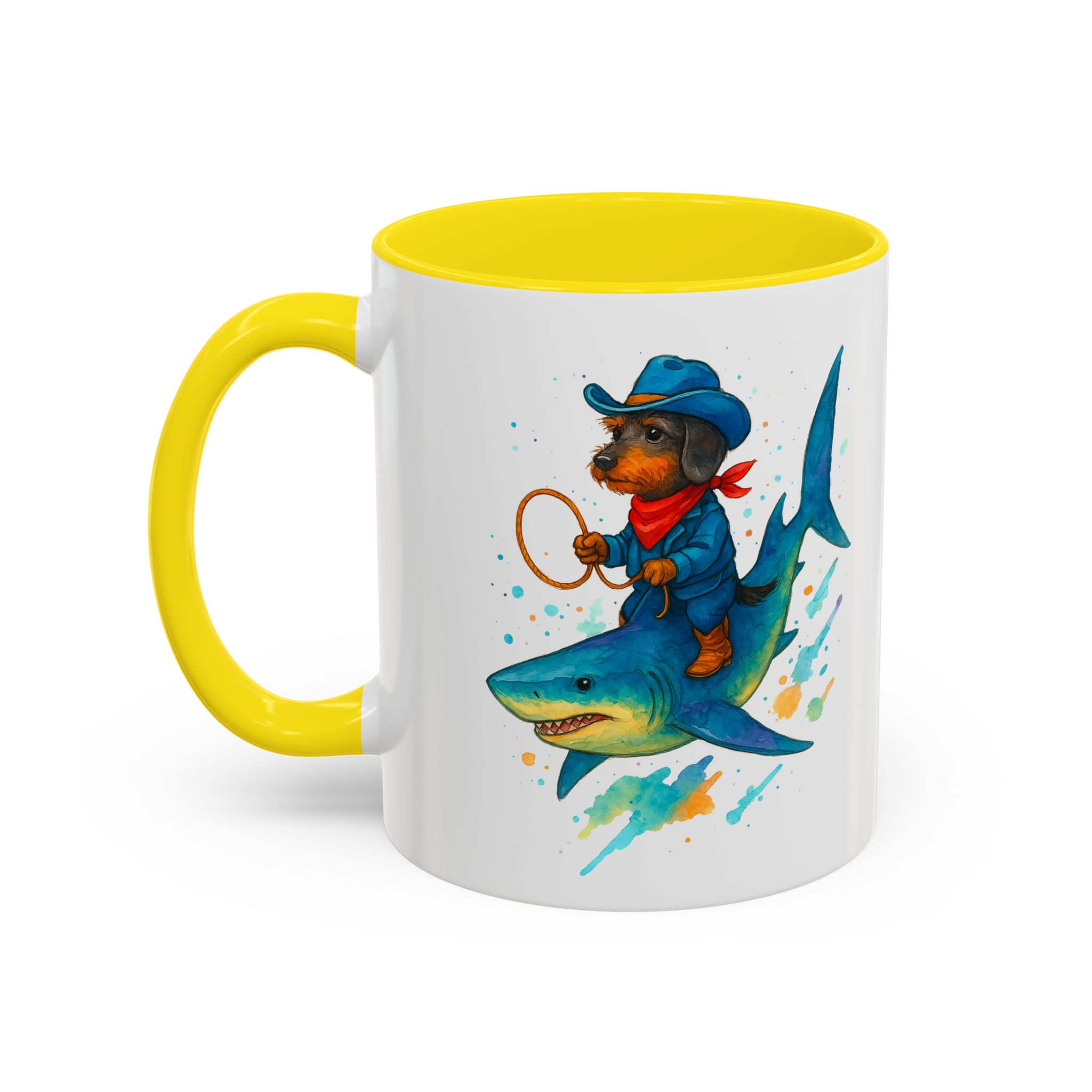 Funny Mug coffee lover Cowboy gift for him tea cup unique riding a shark mug office accessory shark design cowboy - Image 50