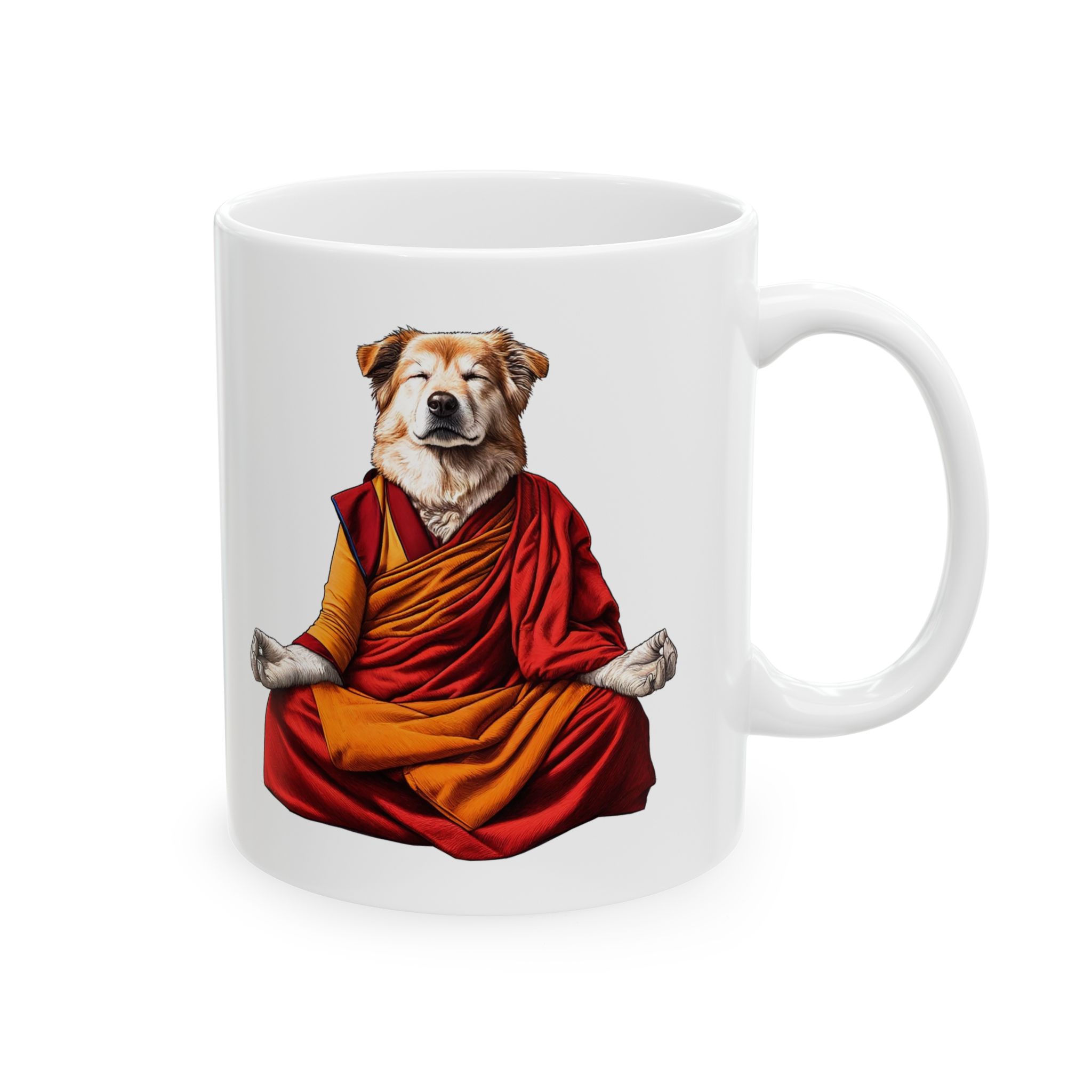 Funny Mug Meditation lover coffee Cup Dog yoga gift for her office mug cute pet accessory puppy design